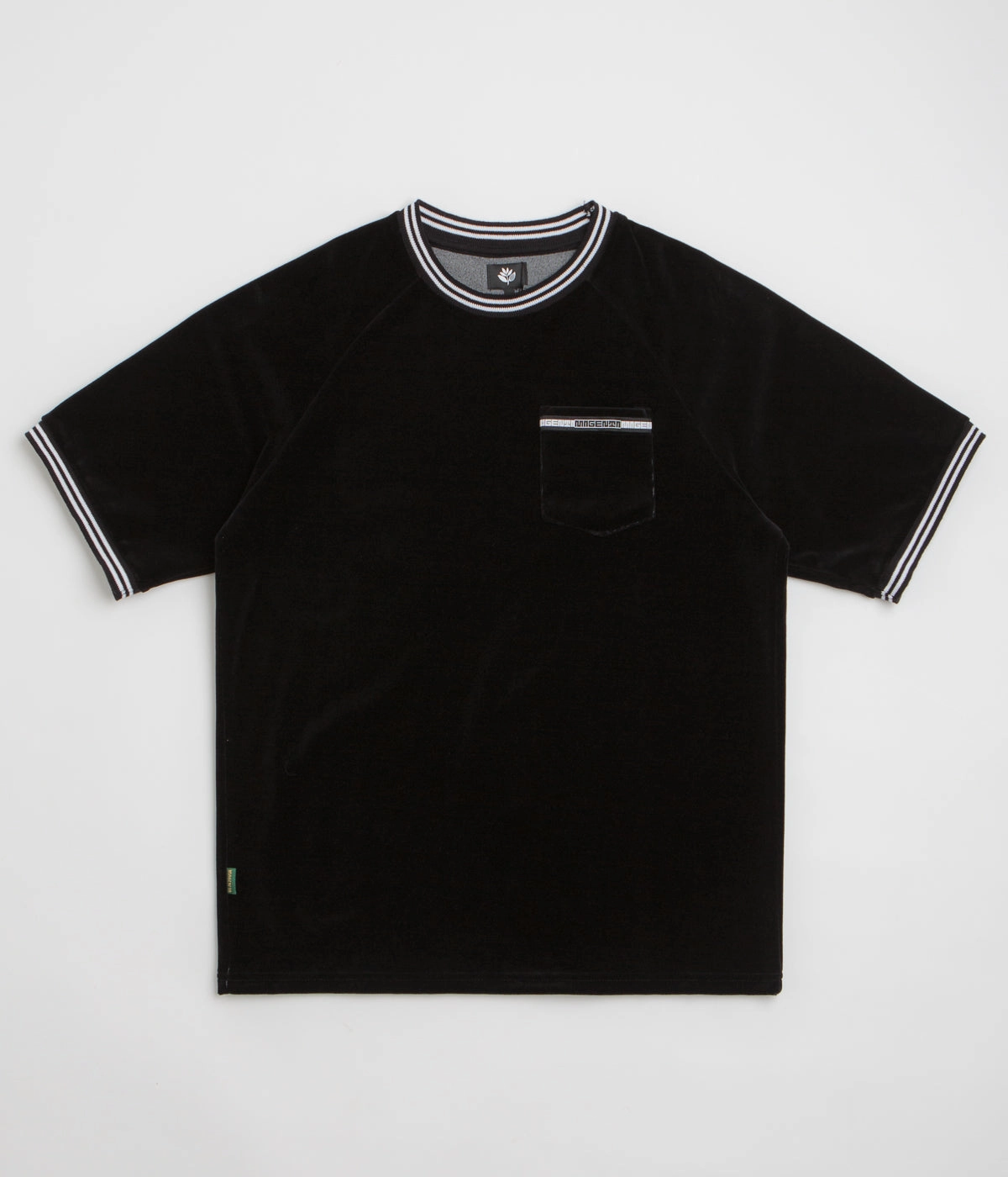 EthicalProduction Magenta Velours Pocket T-Shirt - Black