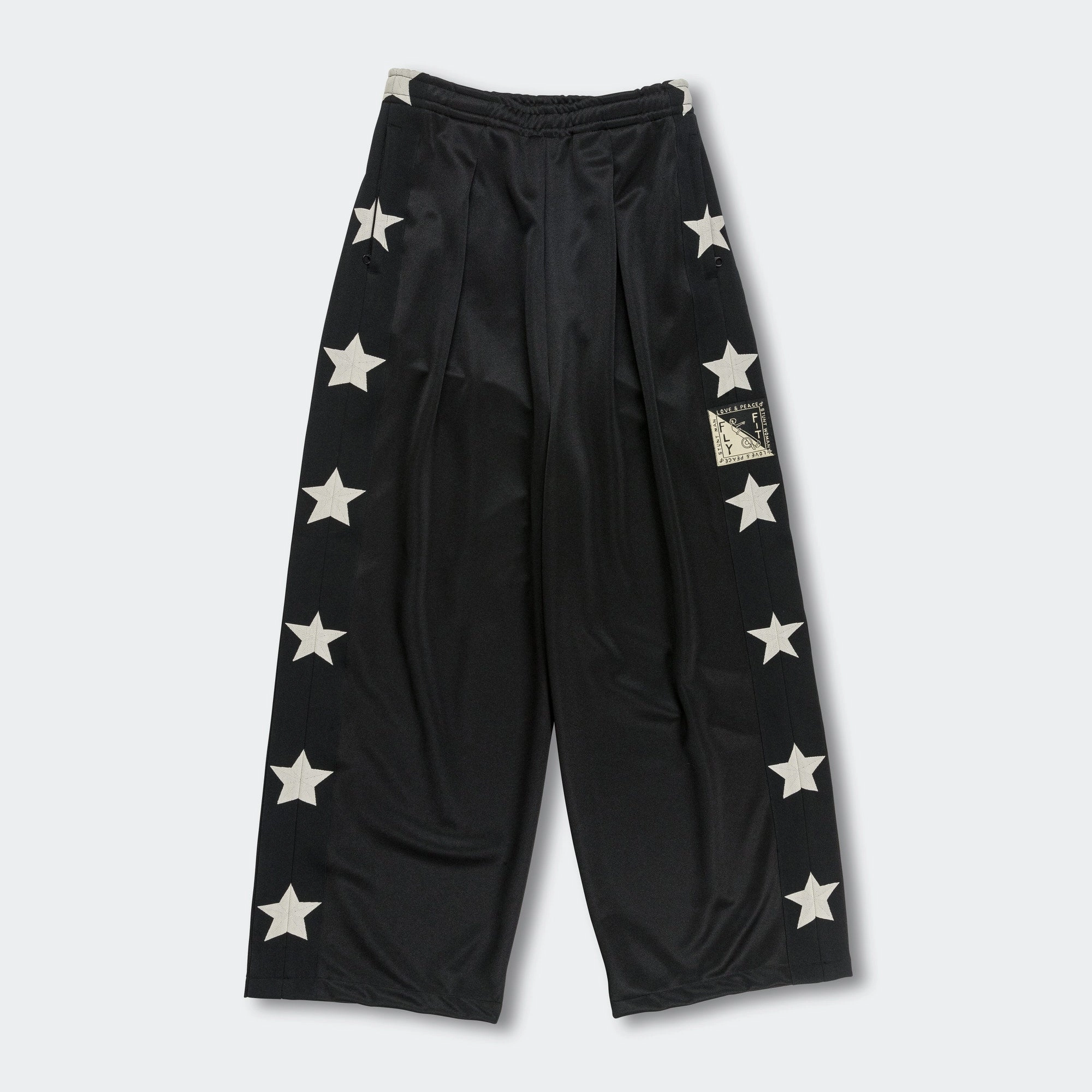 Smooth Jersey Stantman&woman Baggy Track Pants - Black Professional Wear Sporty Comfort