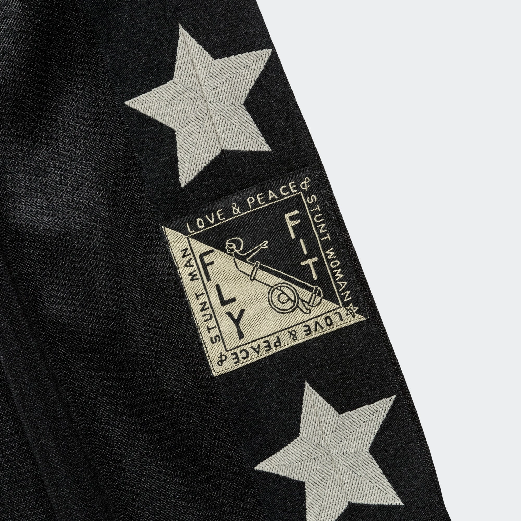 Non Bulk Anti Pilling Surface Smooth Jersey Stantman&woman Baggy Track Pants - Black