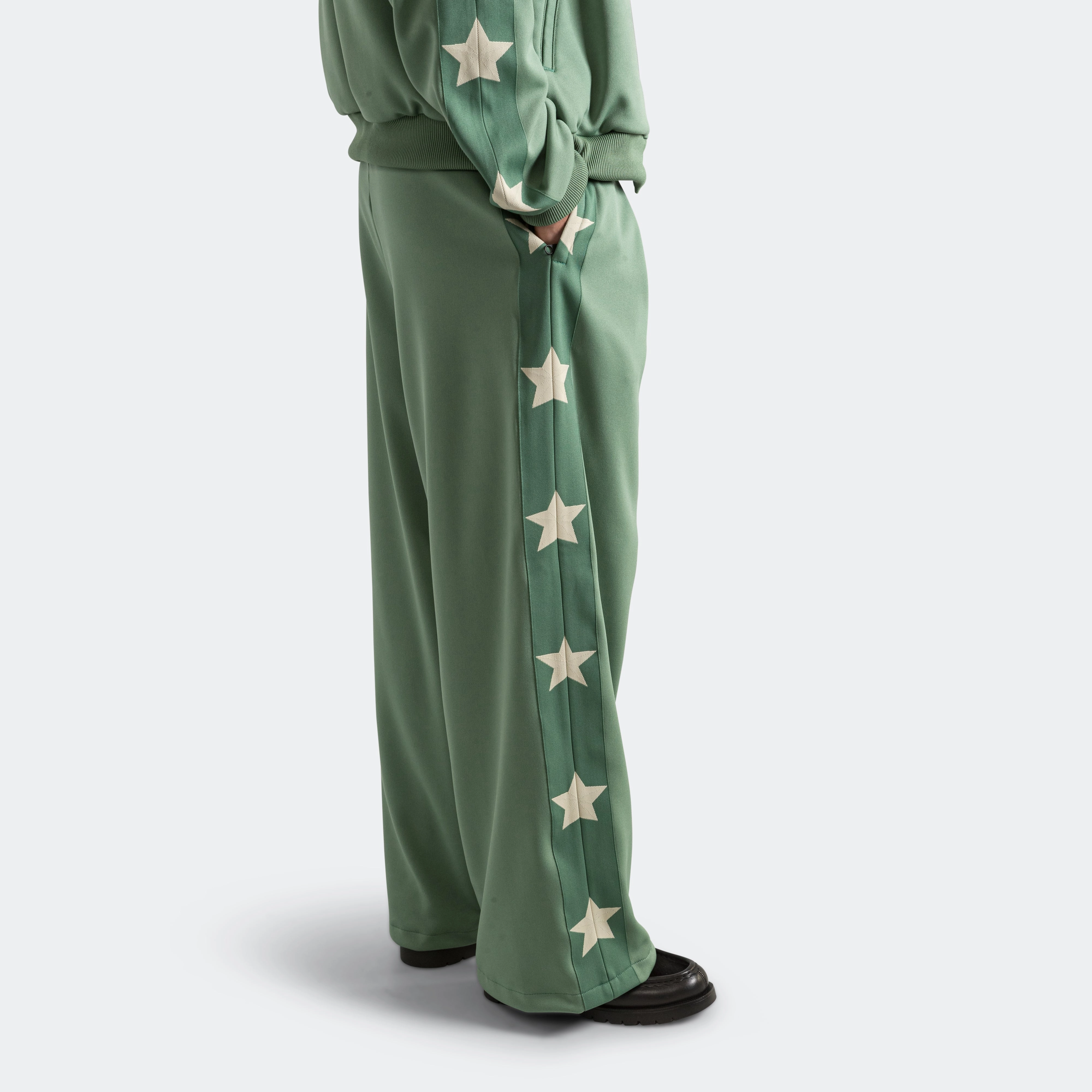 Smooth Jersey Stantman&woman Baggy Track Pants - LightGreen SoftTouchFinish