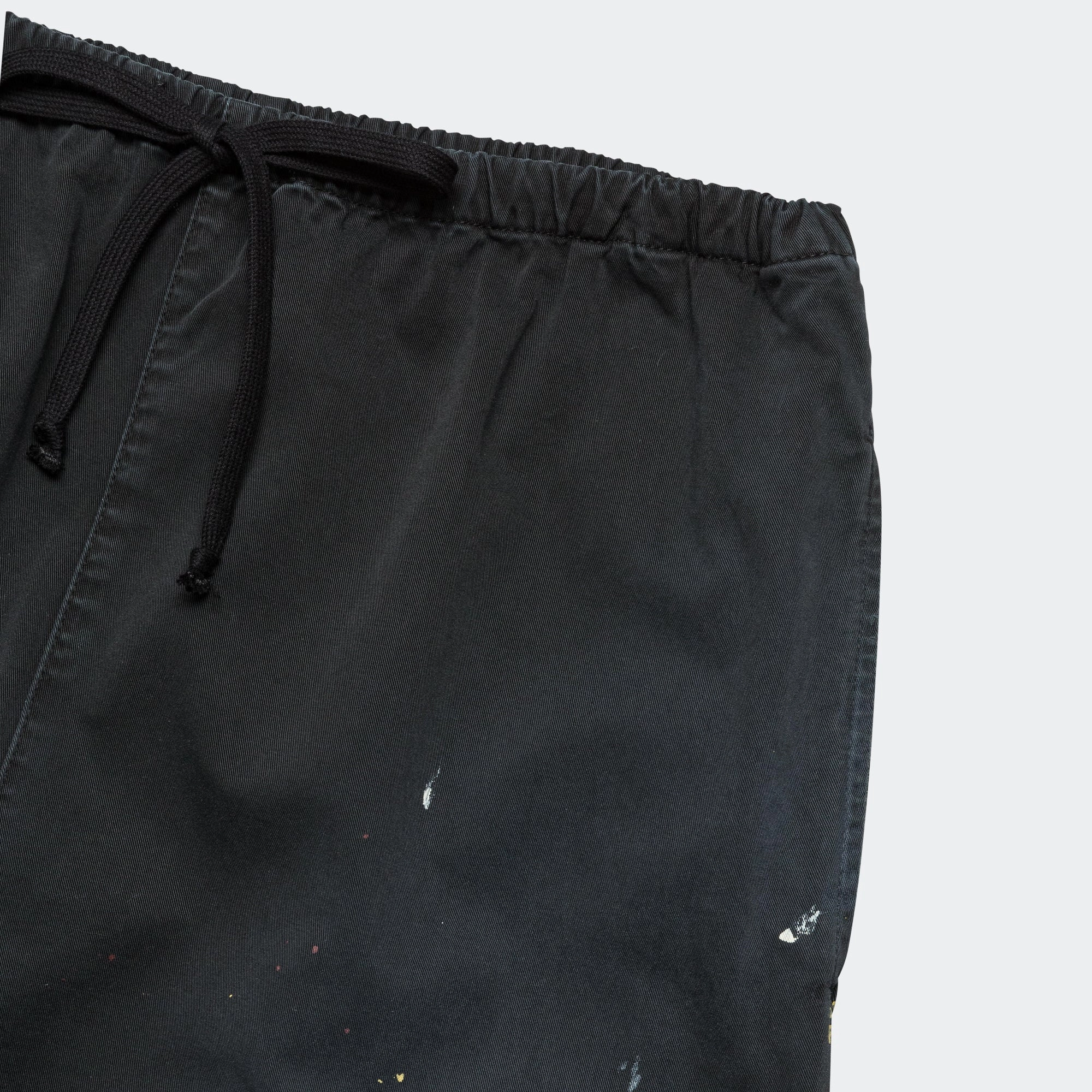 Cotton Jersey Paint Splatter Pants - Black Chic Fit Sporty Touch