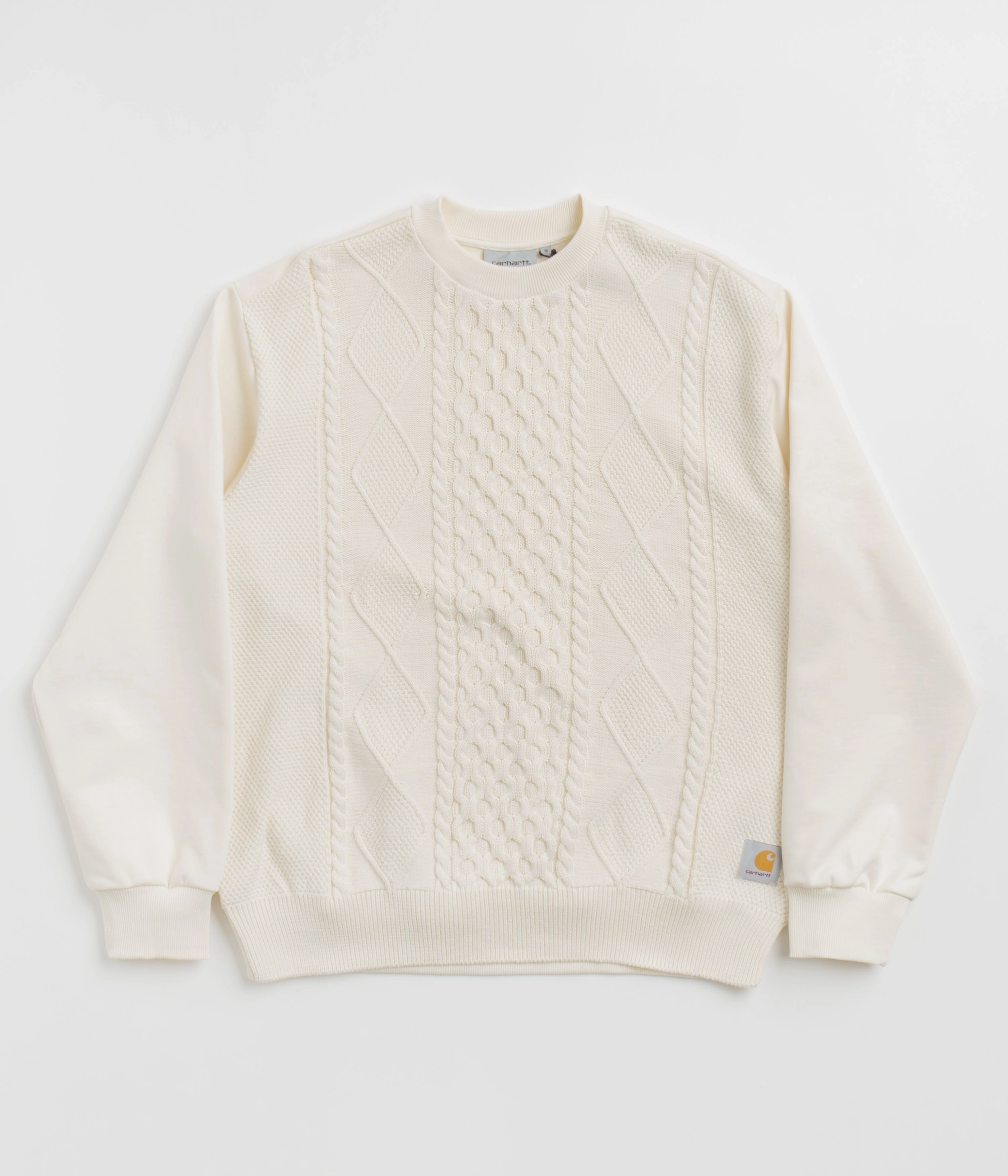 Carhartt Tridon Crewneck Sweatshirt - Natural Ribbed Hem Detail