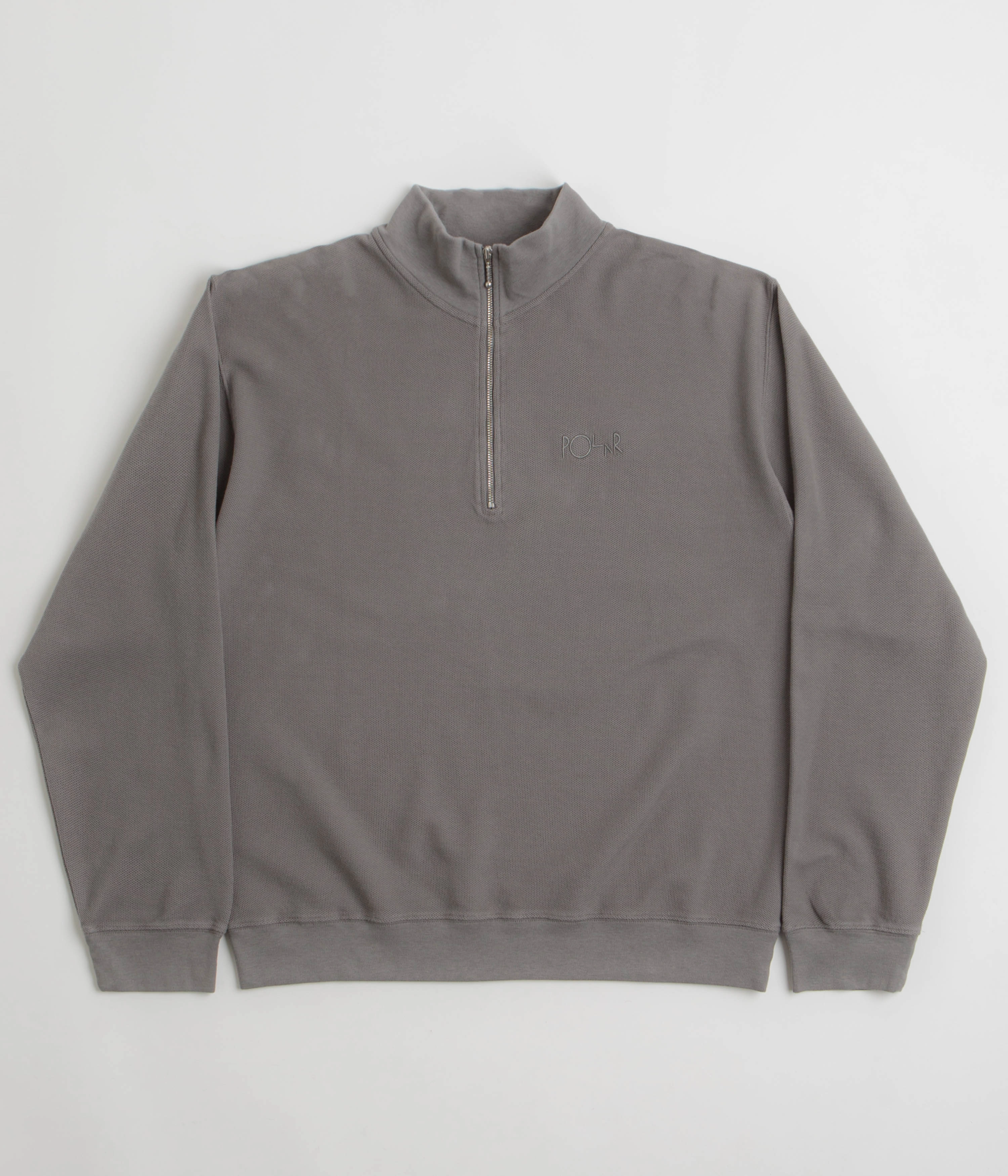 Trendsetting Design Polar Pique Half Zip Shirt - Grey
