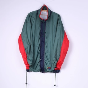 Marcel Clair Men L Jacket Green Nylon Waterproof Vintage Full Zipper Unisex Top snowboarding