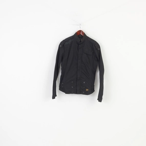 Learn Patience G-Star Men L Jacket Black Cotton Full Zipper Vintage Regulation Raw Denim Top