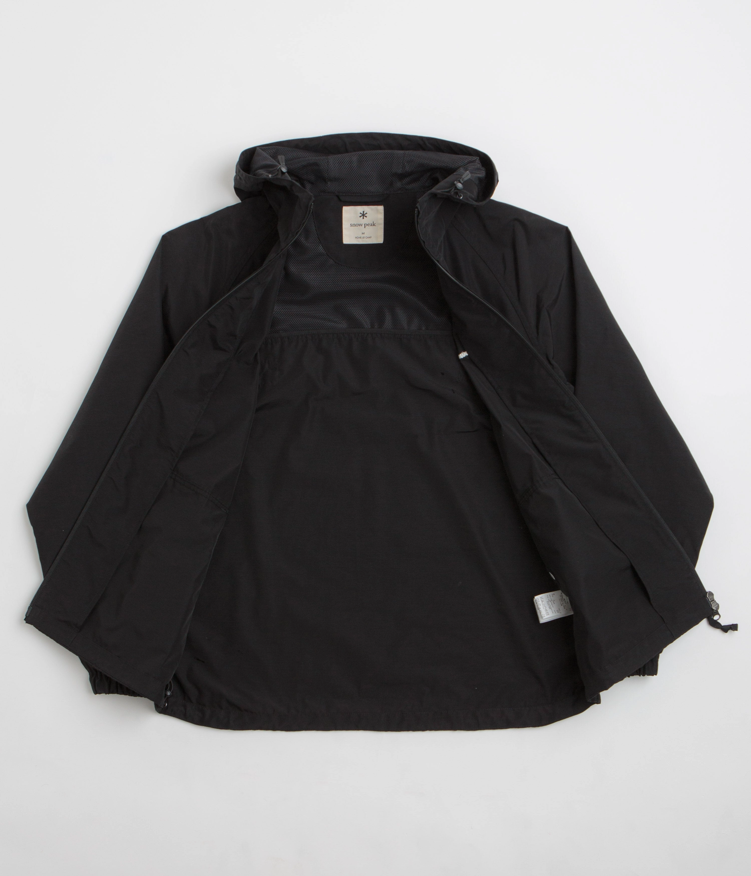 Snow Peak Light Mountain Cloth Zip Up Parka - Black Reinforced Hem Worship