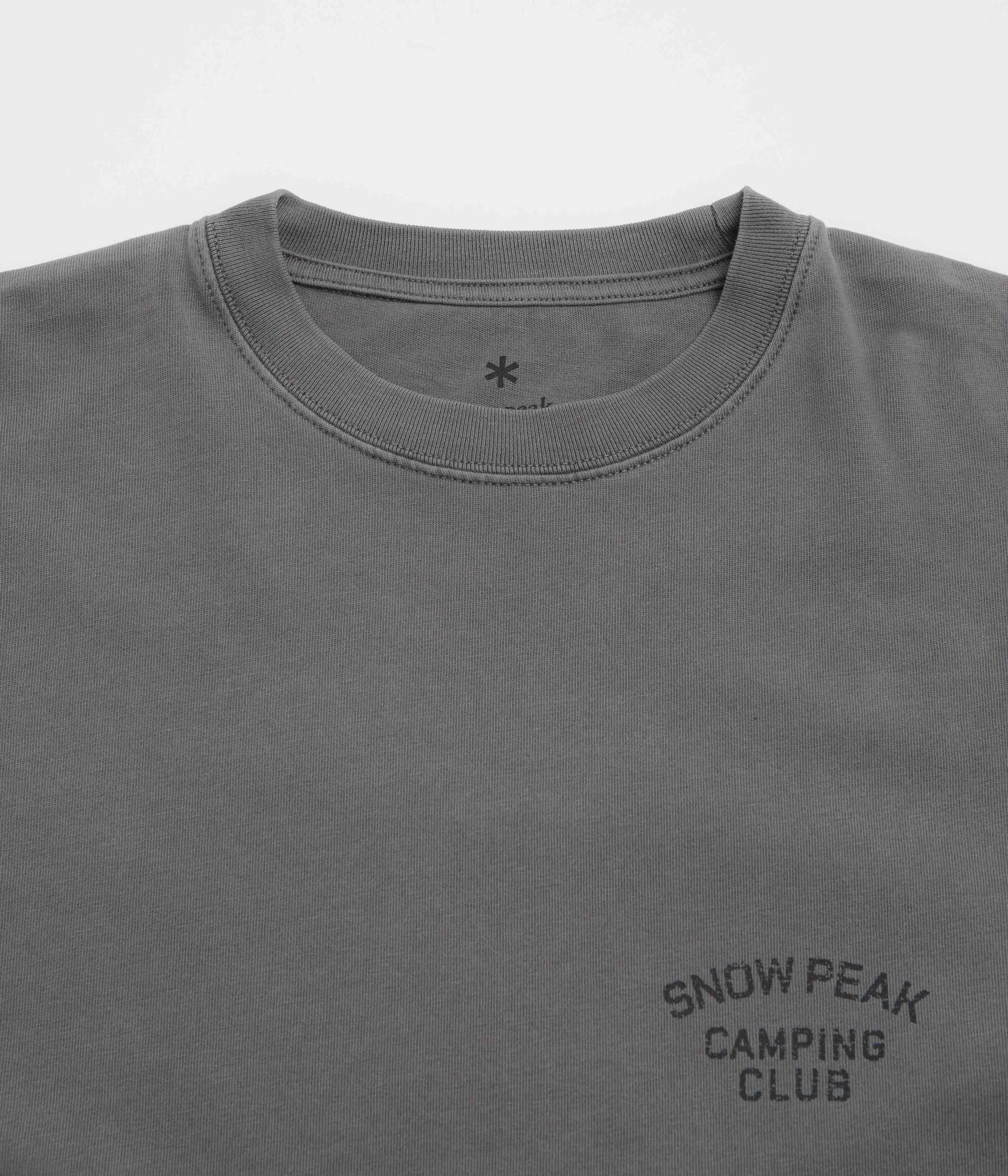 Snow Peak Camping Club T-Shirt - Charcoal Relaxed Comfort Look Easy Look
