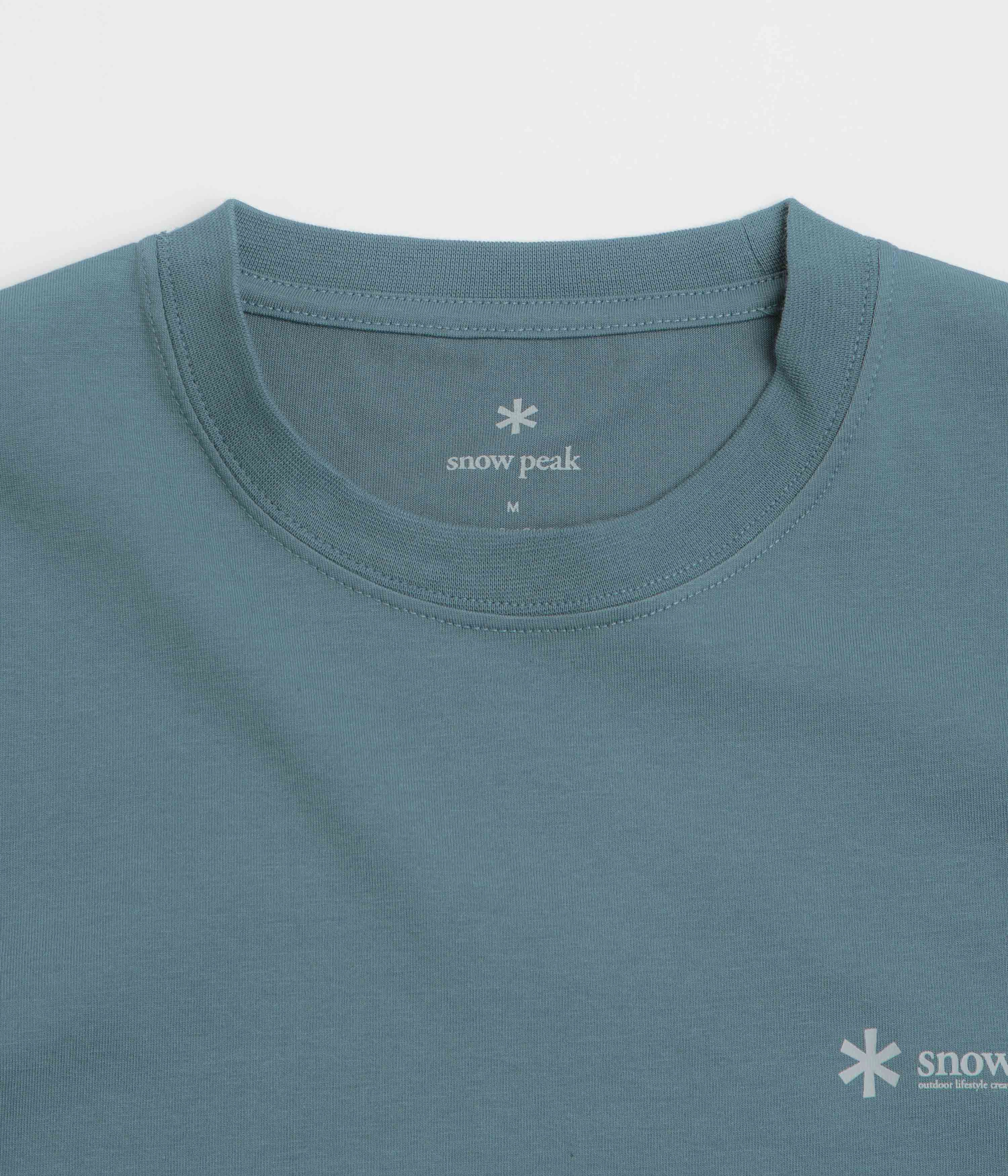 Snow Peak Chest Logo T-Shirt - Blue SlimFit Cozy and Soft