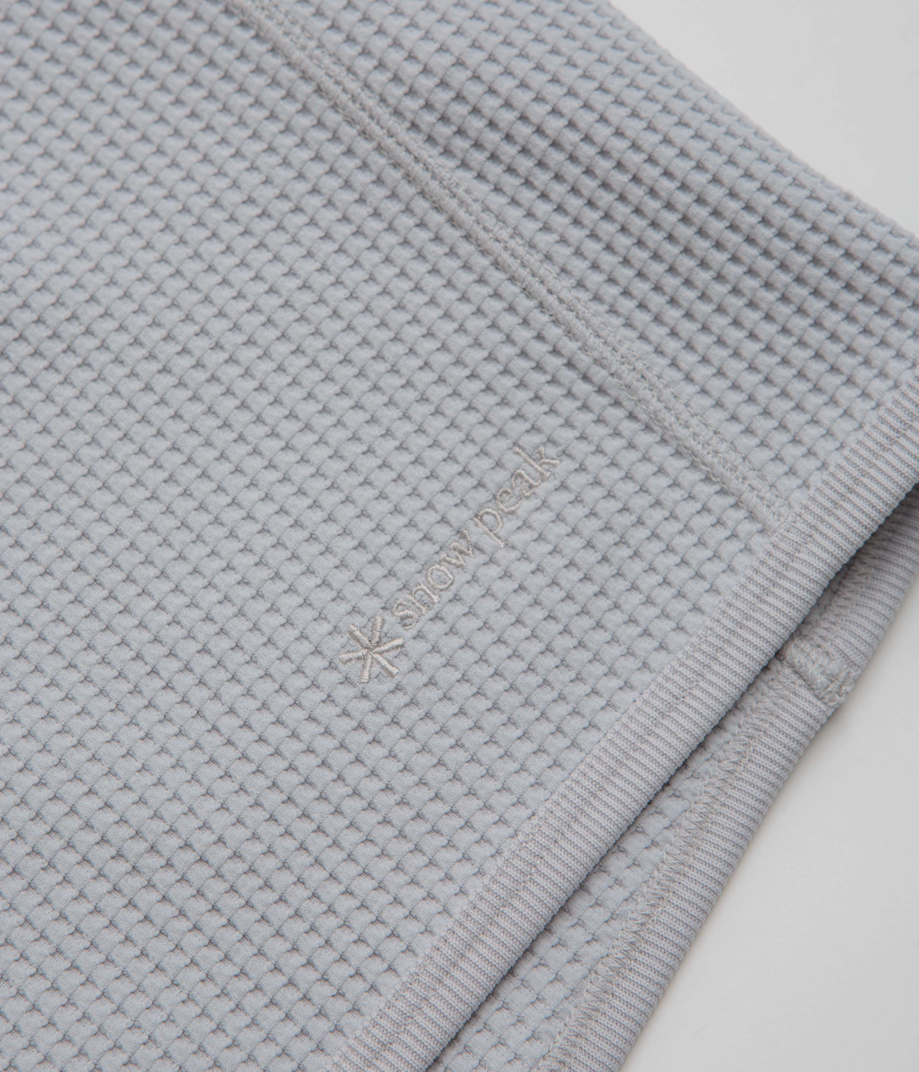 Non Iron Fabric Lace trim Snow Peak Dry Waffle T-Shirt - Light Grey