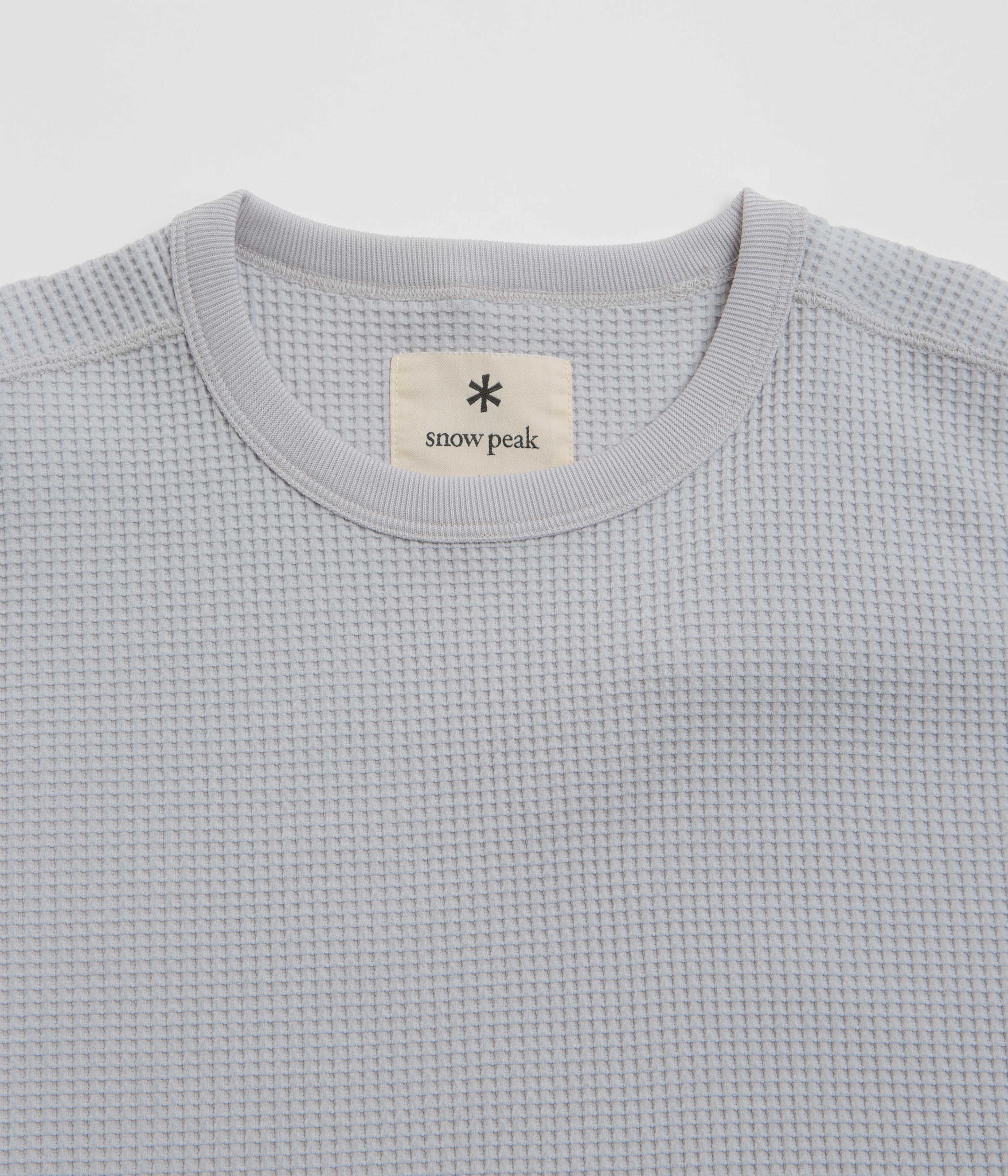 Snow Peak Dry Waffle T-Shirt - Light Grey Breathable touch