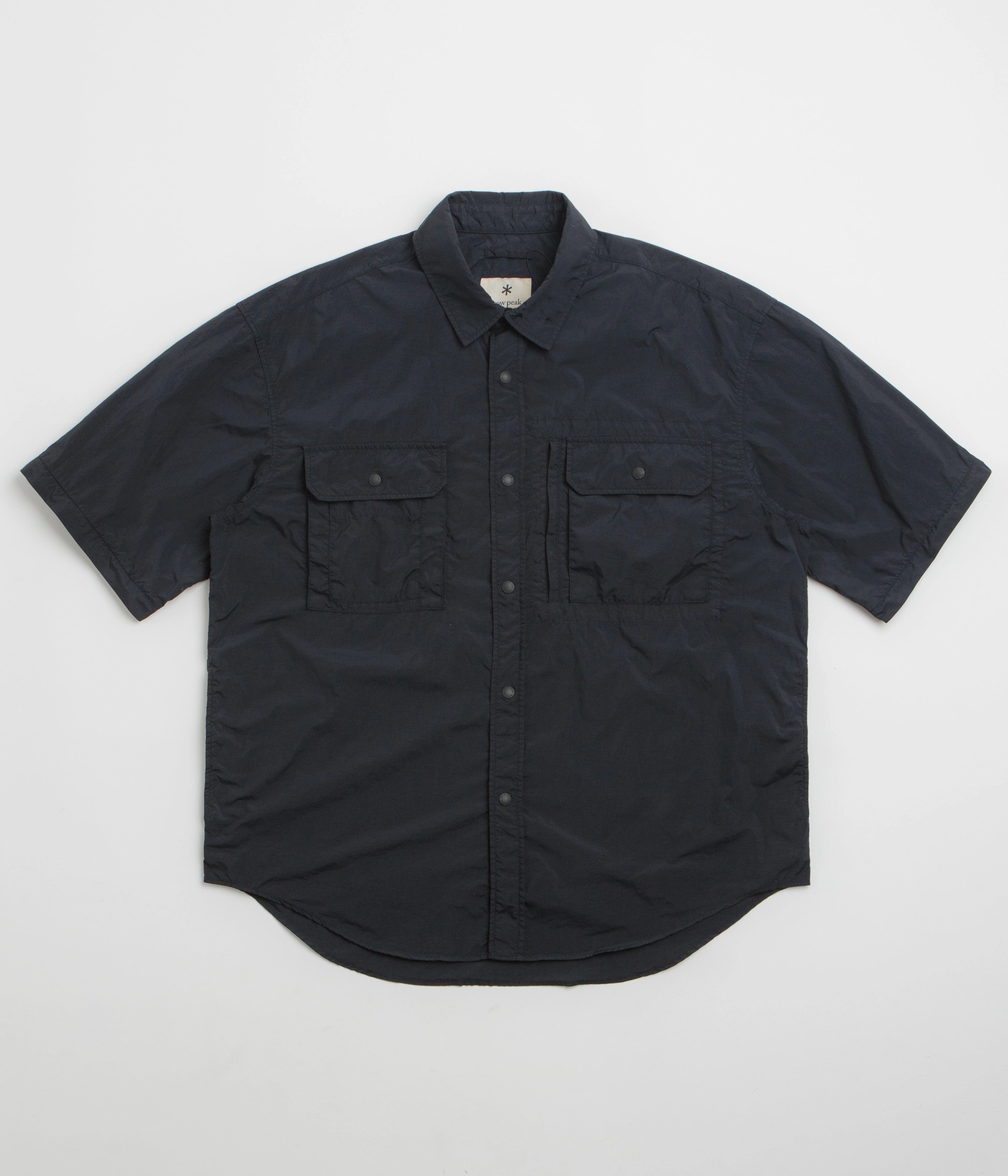 Snow Peak Garment Dyed Convertible Shirt - Black Monochrome Palette Networking Session