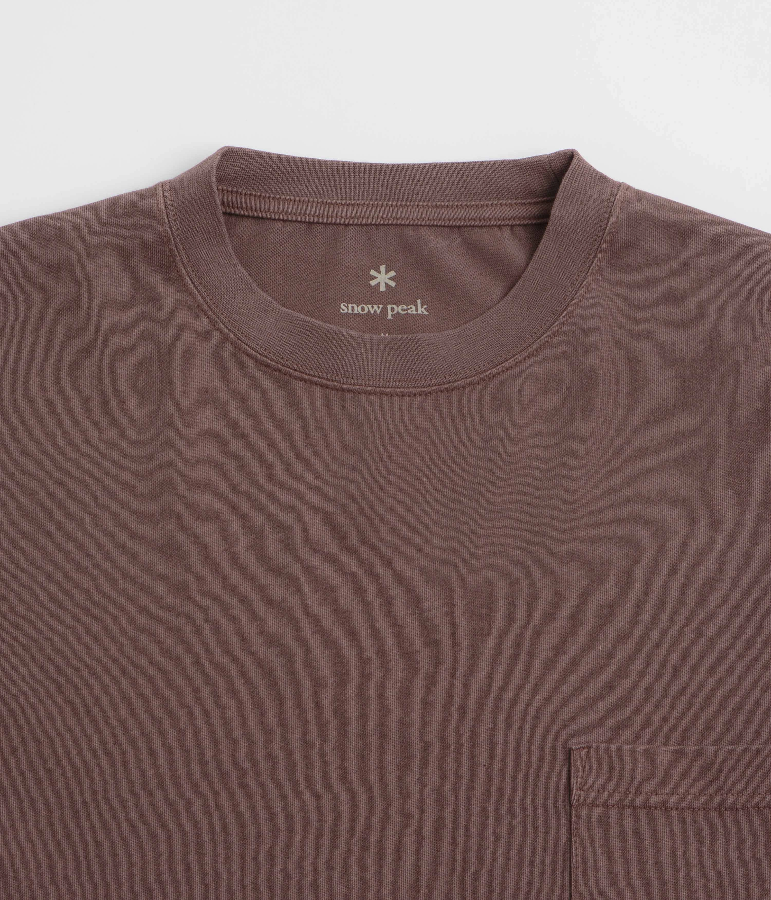 Outdoor Layer Snow Peak Garment Dyed Long Sleeve T-Shirt - Burgundy