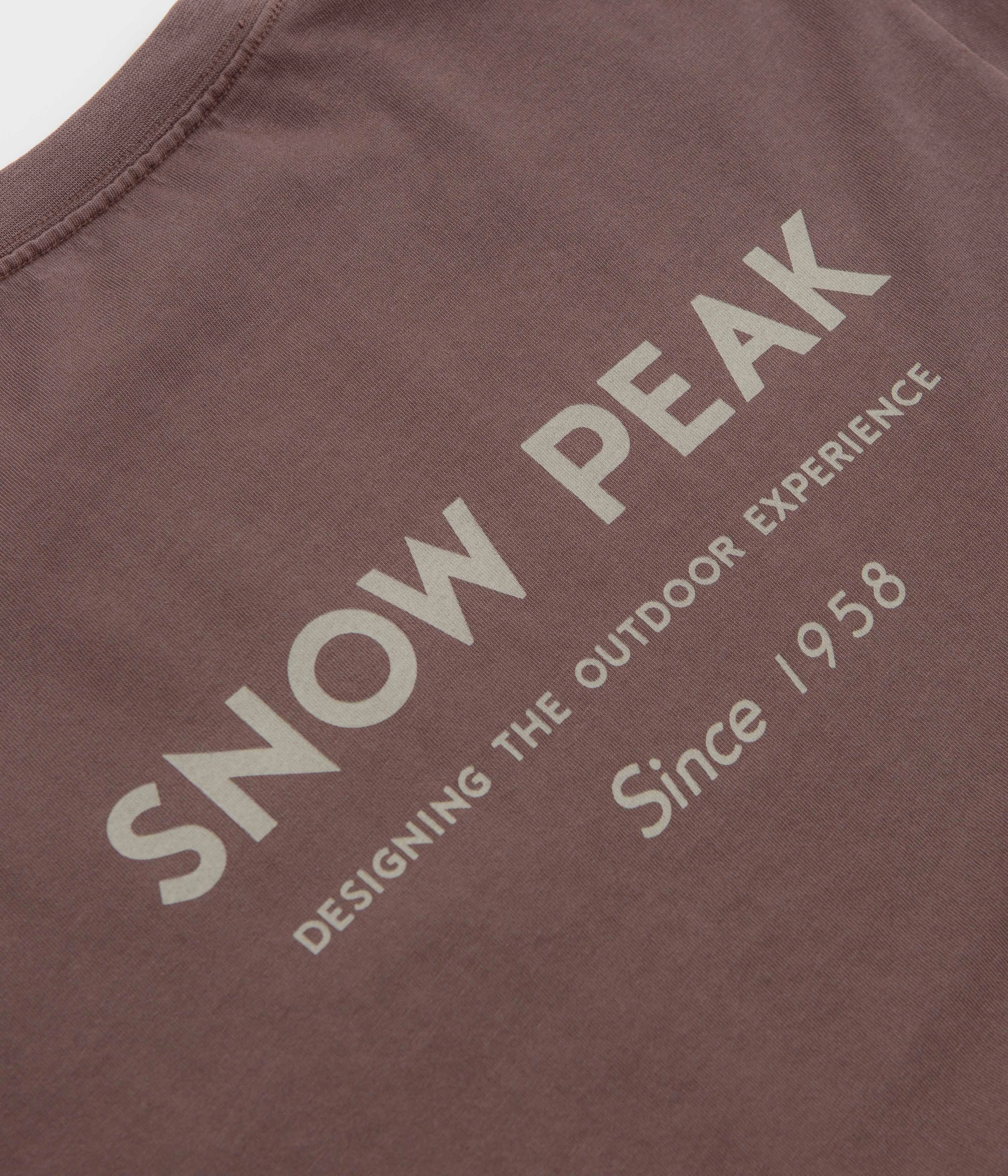 Snow Peak Garment Dyed Long Sleeve T-Shirt - Burgundy Recycled Material Eco Friendly Dye