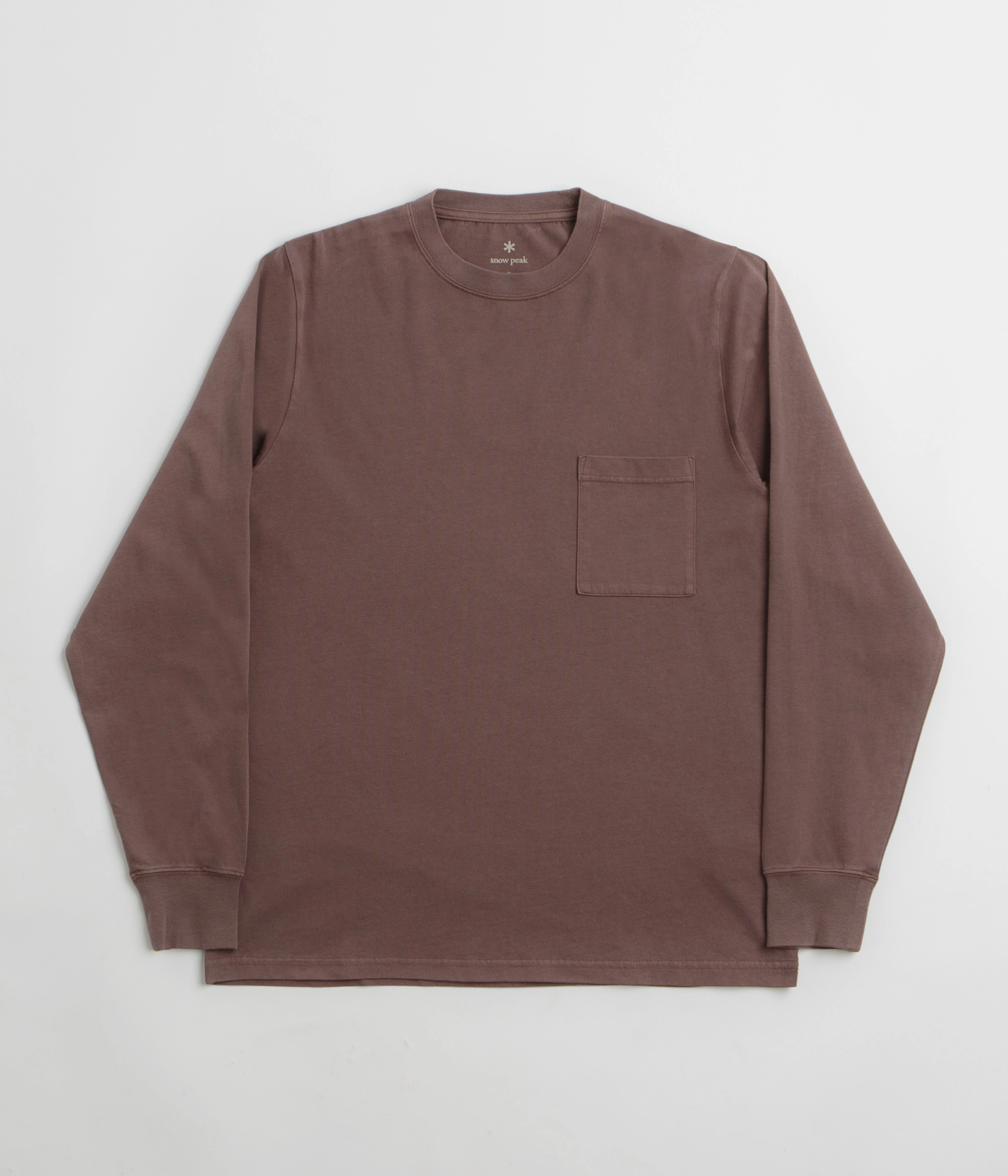 Snow Peak Garment Dyed Long Sleeve T-Shirt - Burgundy Stylish Layering Timeless and Chic