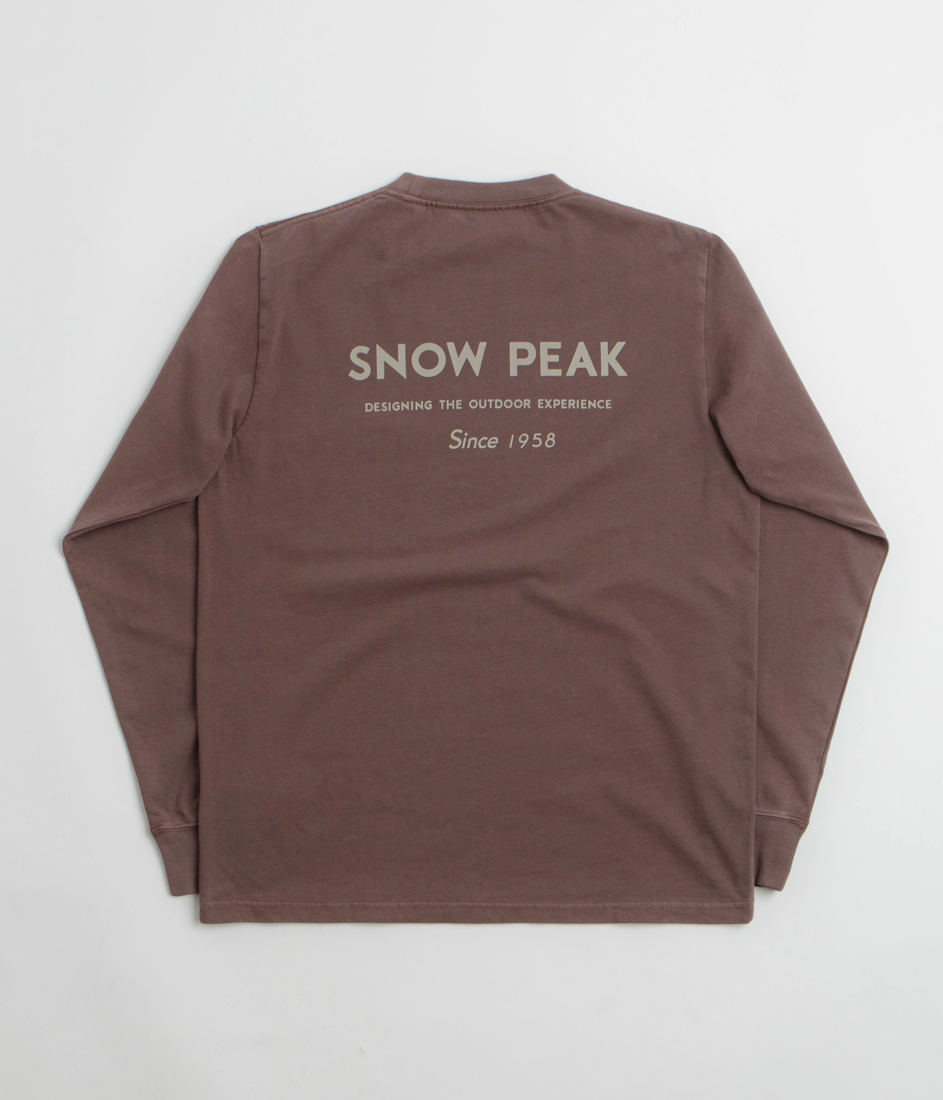 Fresh Vibes Snow Peak Garment Dyed Long Sleeve T-Shirt - Burgundy