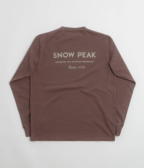 Fresh Vibes Snow Peak Garment Dyed Long Sleeve T-Shirt - Burgundy
