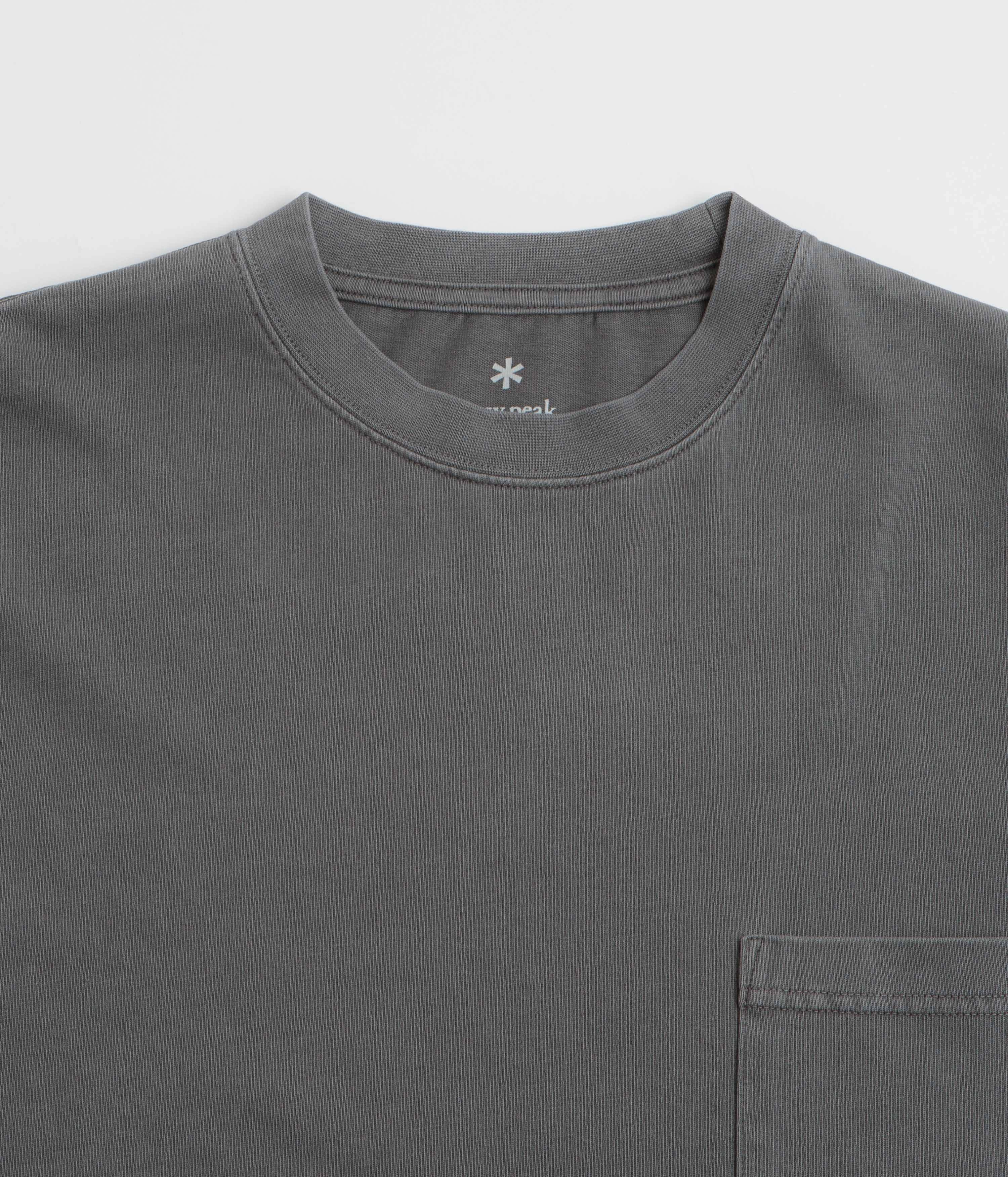 Snow Peak Garment Dyed Long Sleeve T-Shirt - Charcoal Classic Vibes