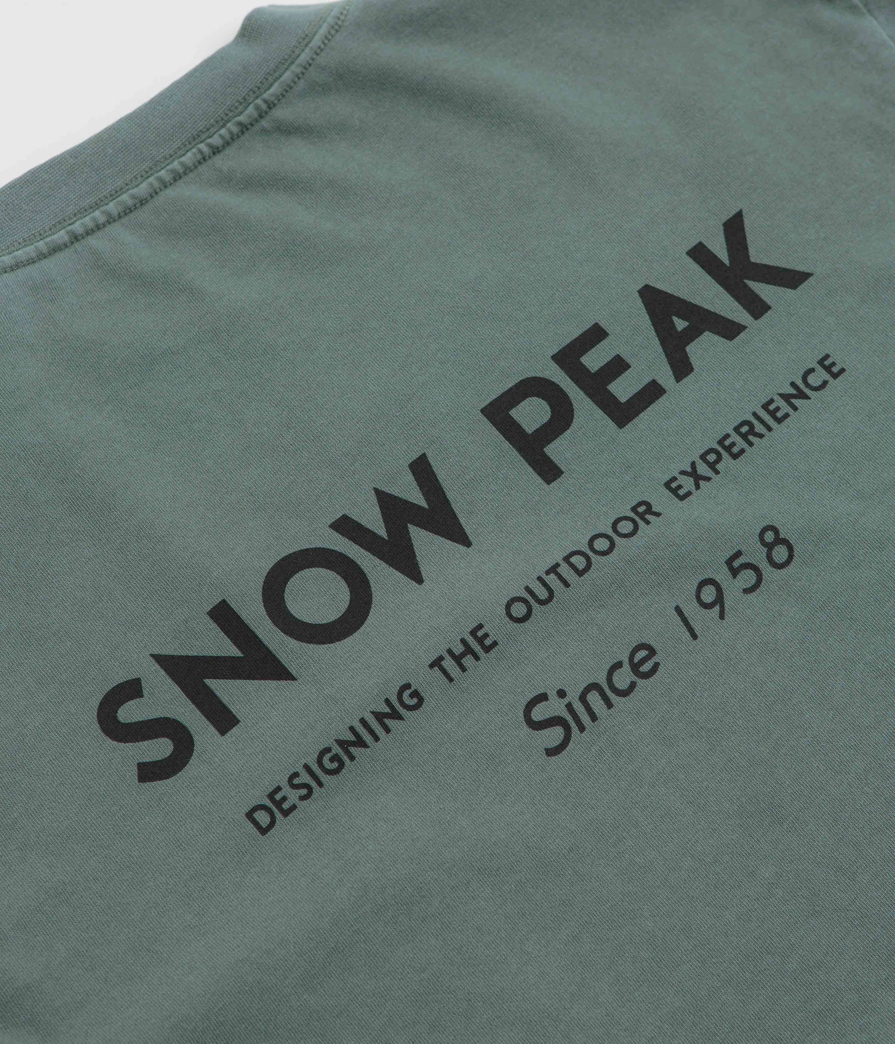 Stylish Everyday Wear Snow Peak Garment Dyed Long Sleeve T-Shirt - Dark Green