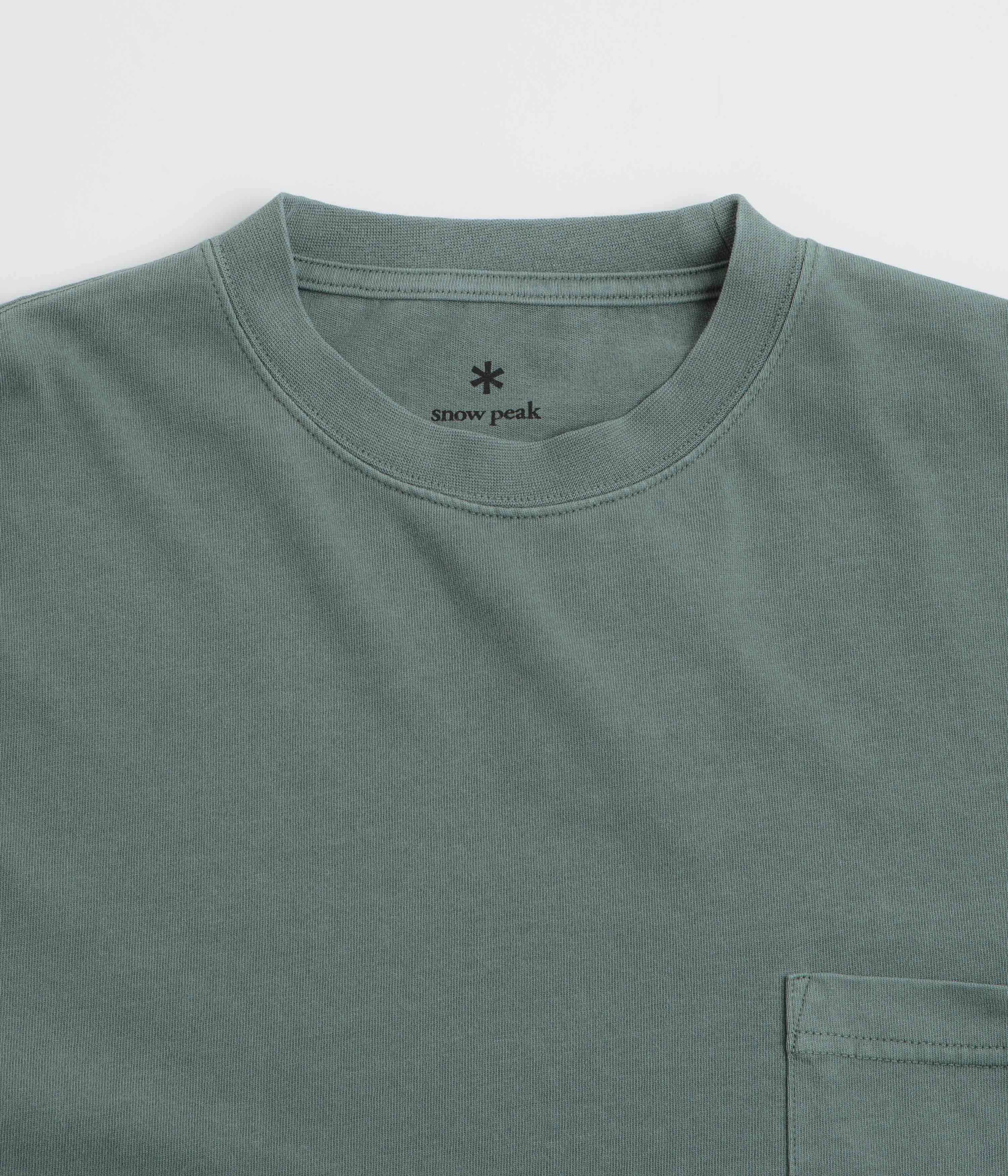 Snow Peak Garment Dyed Long Sleeve T-Shirt - Dark Green back to school