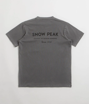 Snow Peak Garment Dyed T-Shirt - Charcoal Sleep