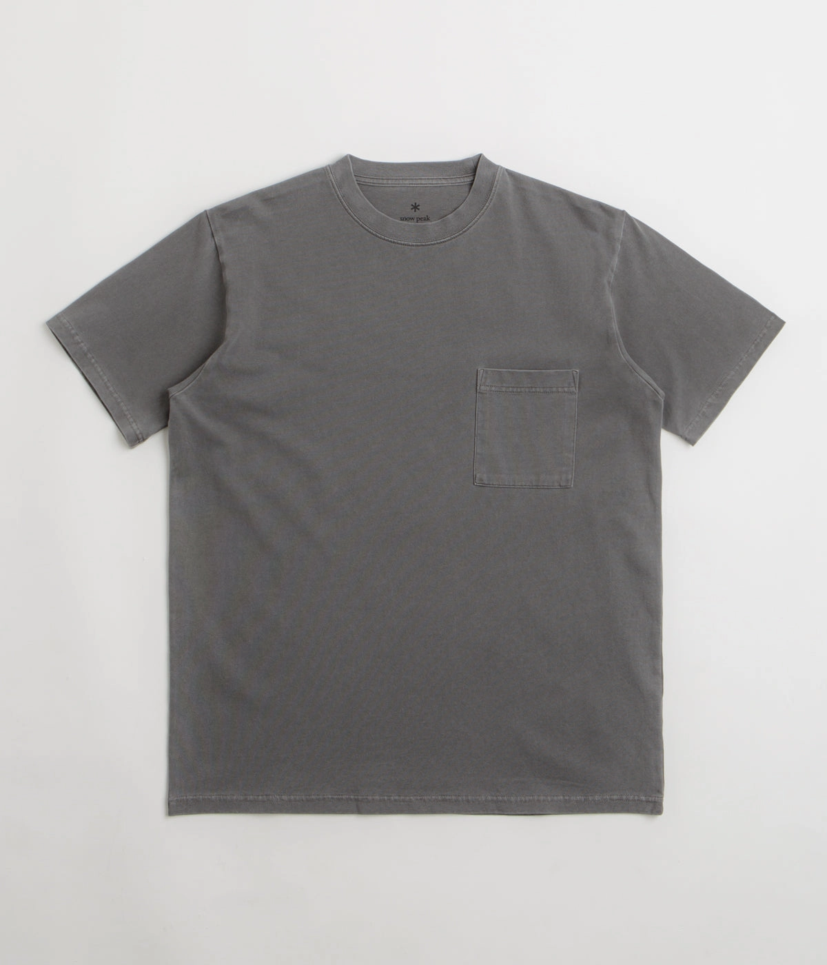 Snow Peak Garment Dyed T-Shirt - Charcoal Running Speed