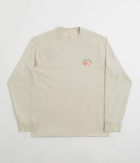 Snow Peak Living With Nature Long Sleeve T-Shirt - Ivory cotton material Sporty Top