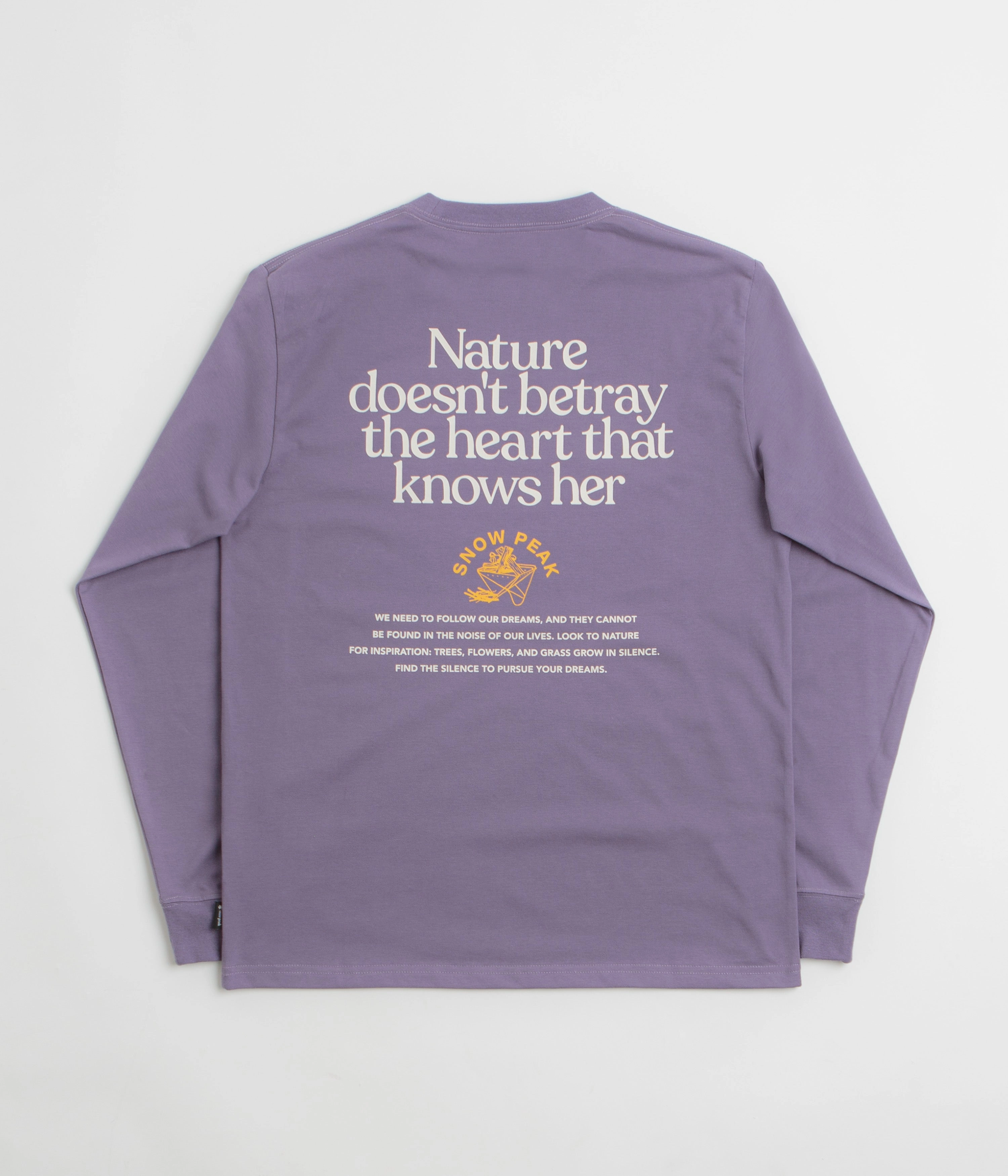 Vibrant Colors Cozy And Warm Snow Peak Living With Nature Long Sleeve T-Shirt - Purple