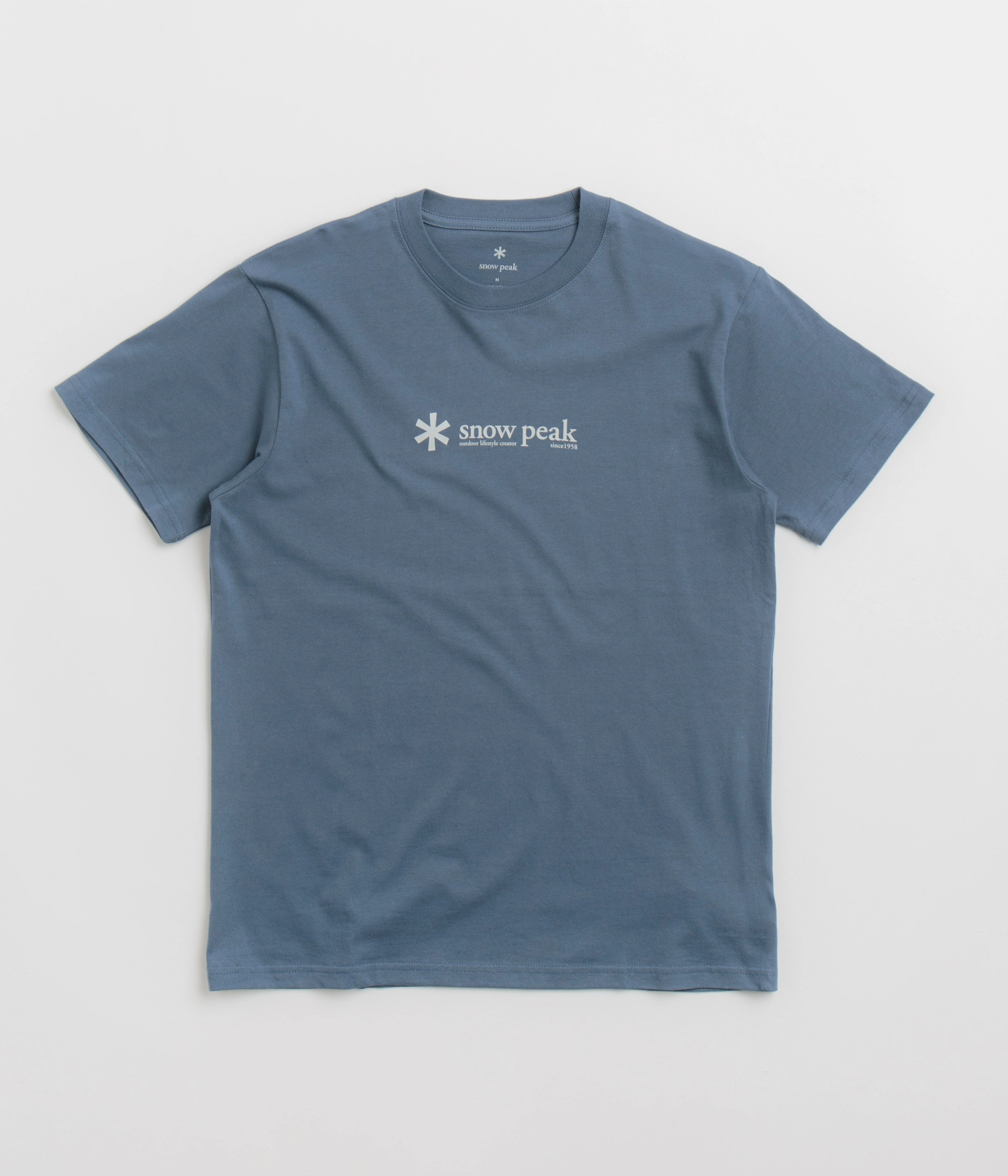 Timeless Fit Snow Peak Logo T-Shirt - Slate Blue