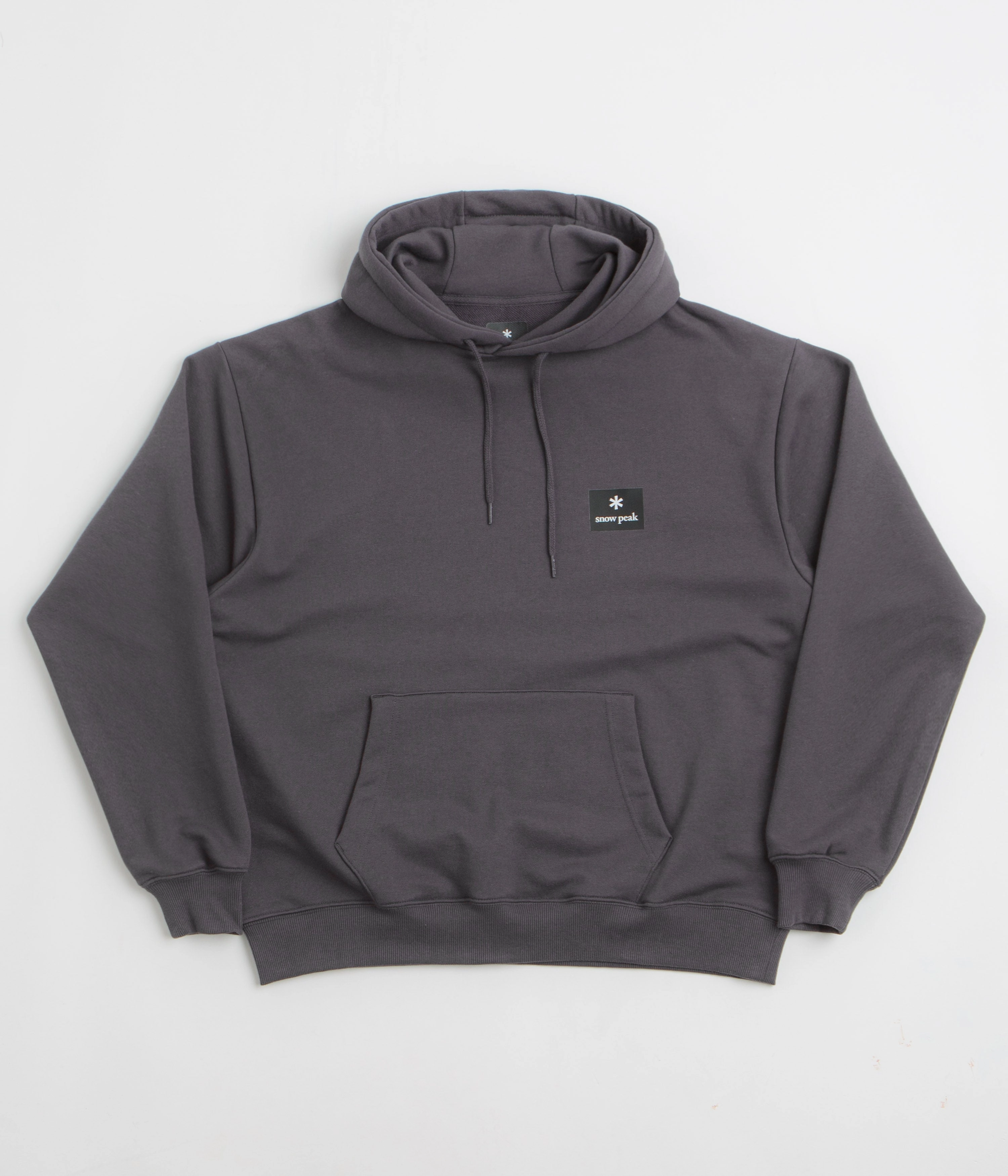 Minimalist Aesthetic couple's look Snow Peak NSD Square Logo Hoodie - Charcoal