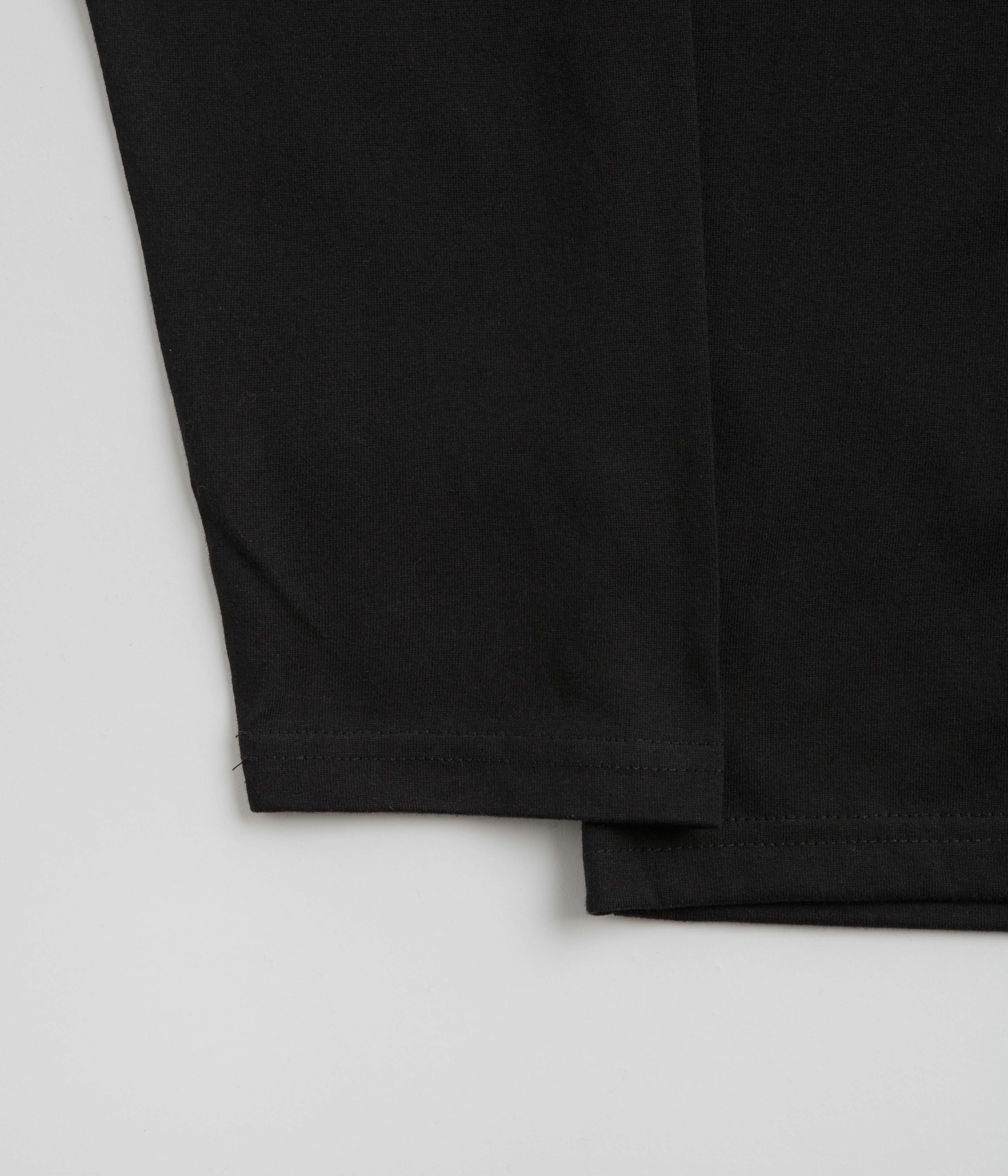 Soft and Flexible monochromatic Snow Peak Onepoint Logo Long Sleeve T-Shirt - Black