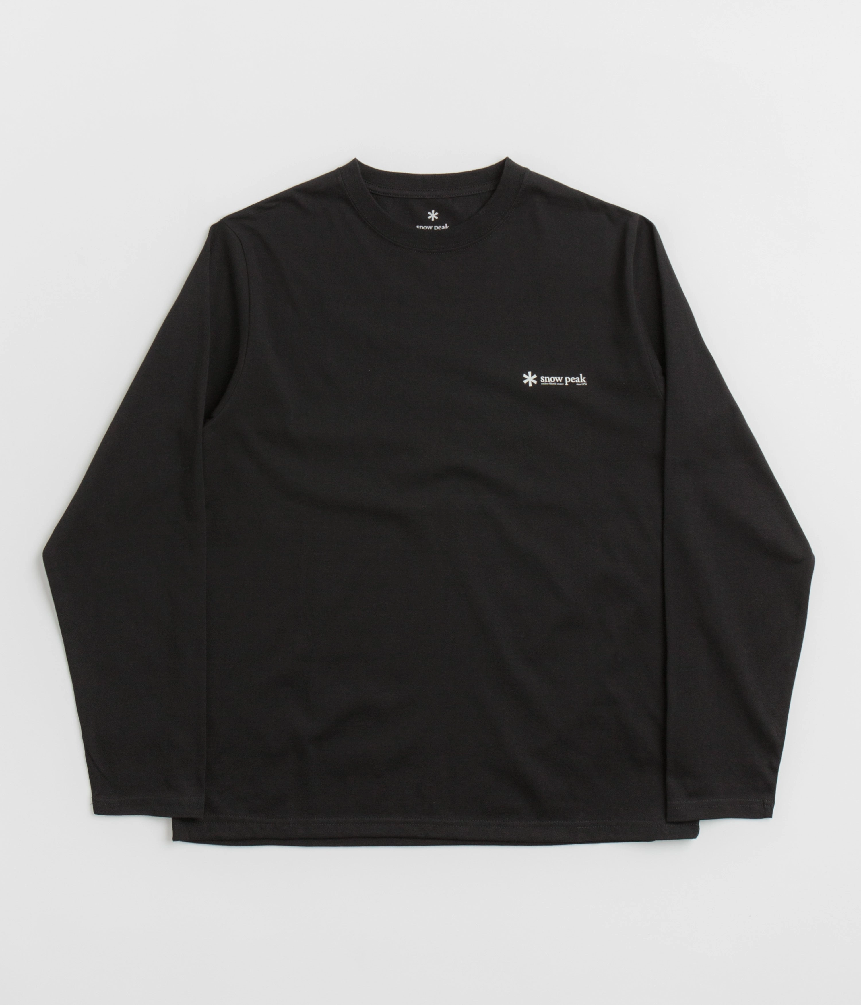 proper length Snow Peak Onepoint Logo Long Sleeve T-Shirt - Black