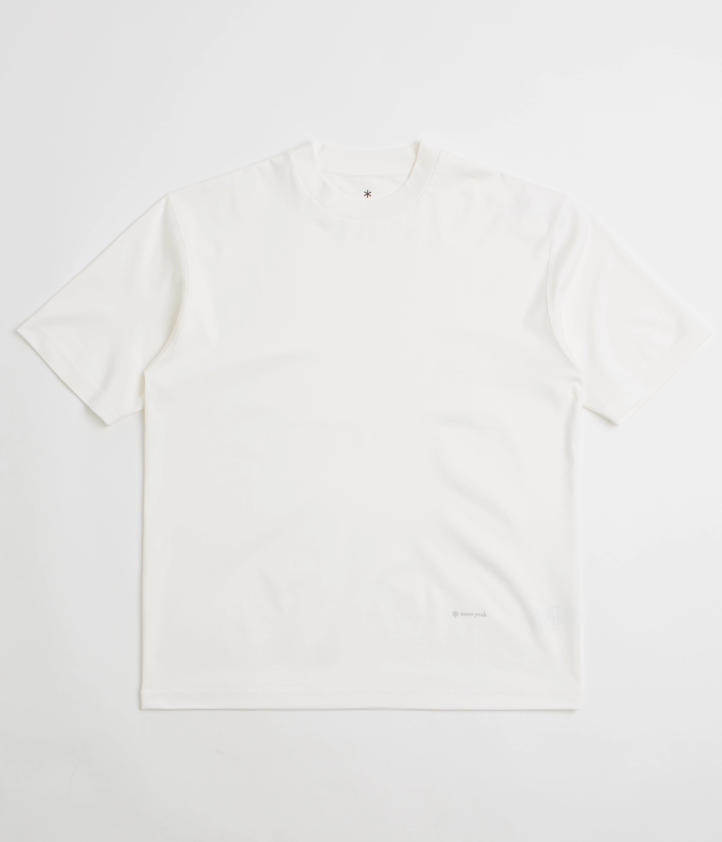 Adjustable Hem Snow Peak Organic Cotton Mercerized T-Shirt - White