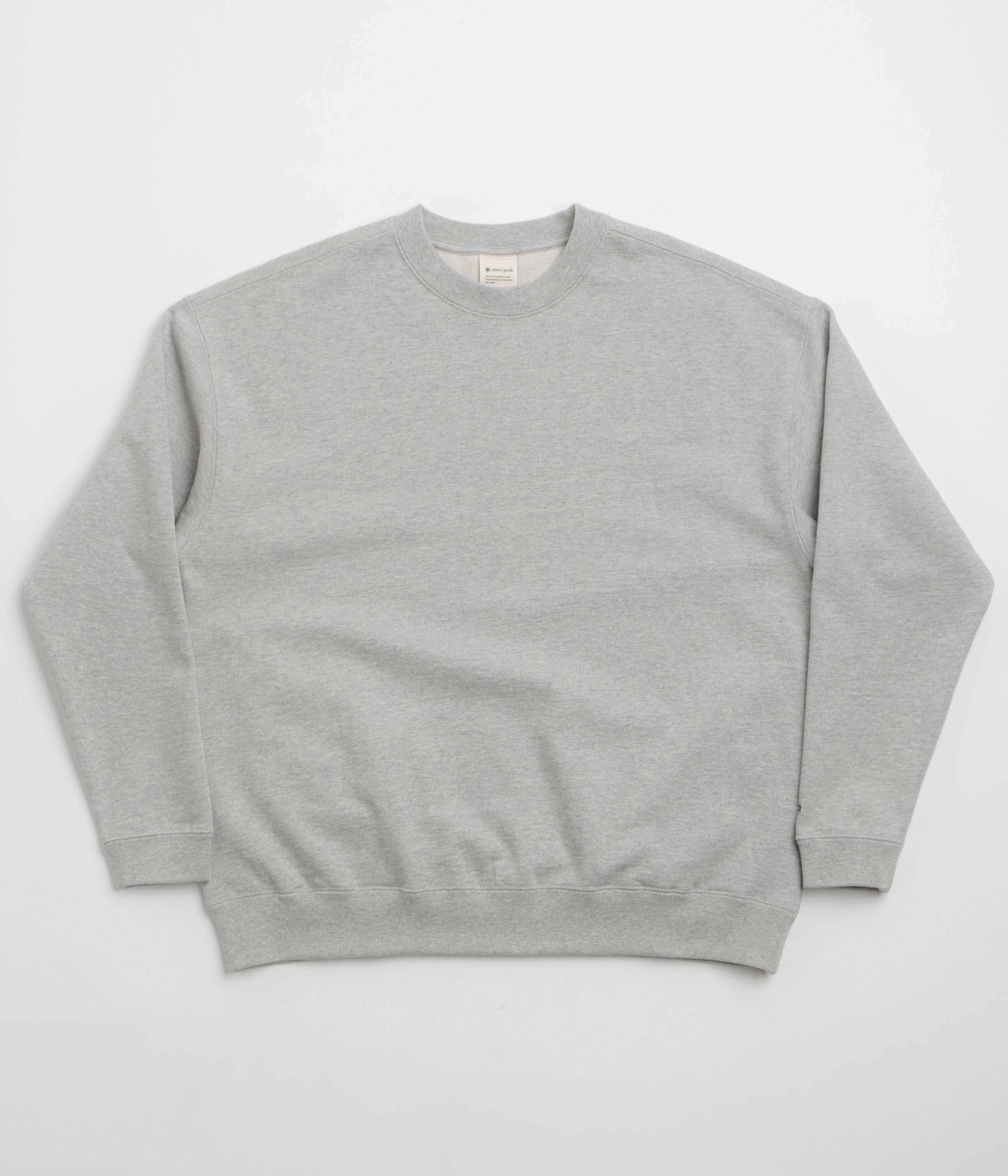 Checkered Snow Peak Recycled Cotton Crewneck Sweatshirt - Mid Grey
