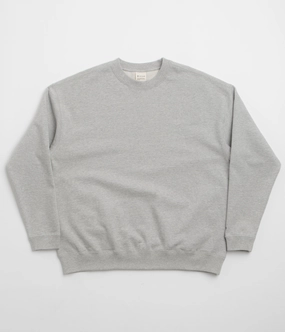 Checkered Snow Peak Recycled Cotton Crewneck Sweatshirt - Mid Grey