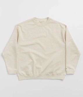 Snow Peak Recycled Cotton Crewneck Sweatshirt - Oatmeal Chill Layer Fresh Relaxed