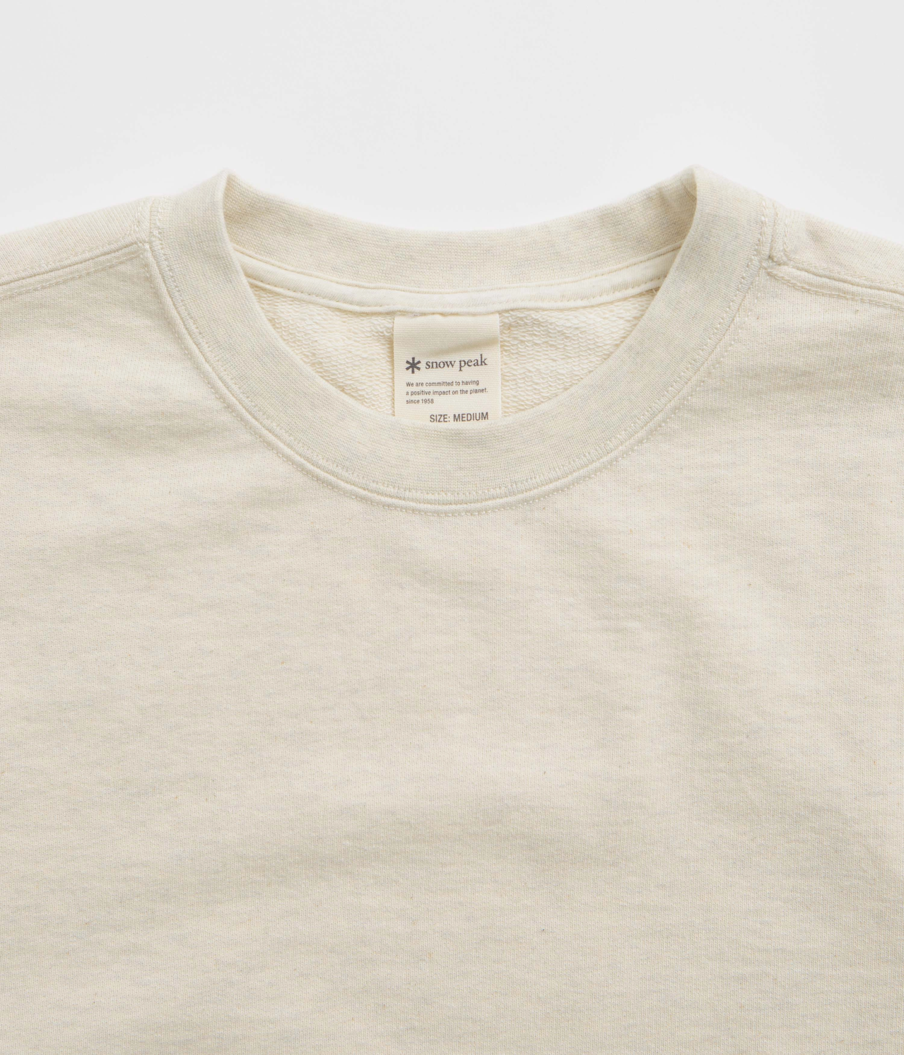 Snow Peak Recycled Cotton Crewneck Sweatshirt - Oatmeal Simple Style Anti Odor
