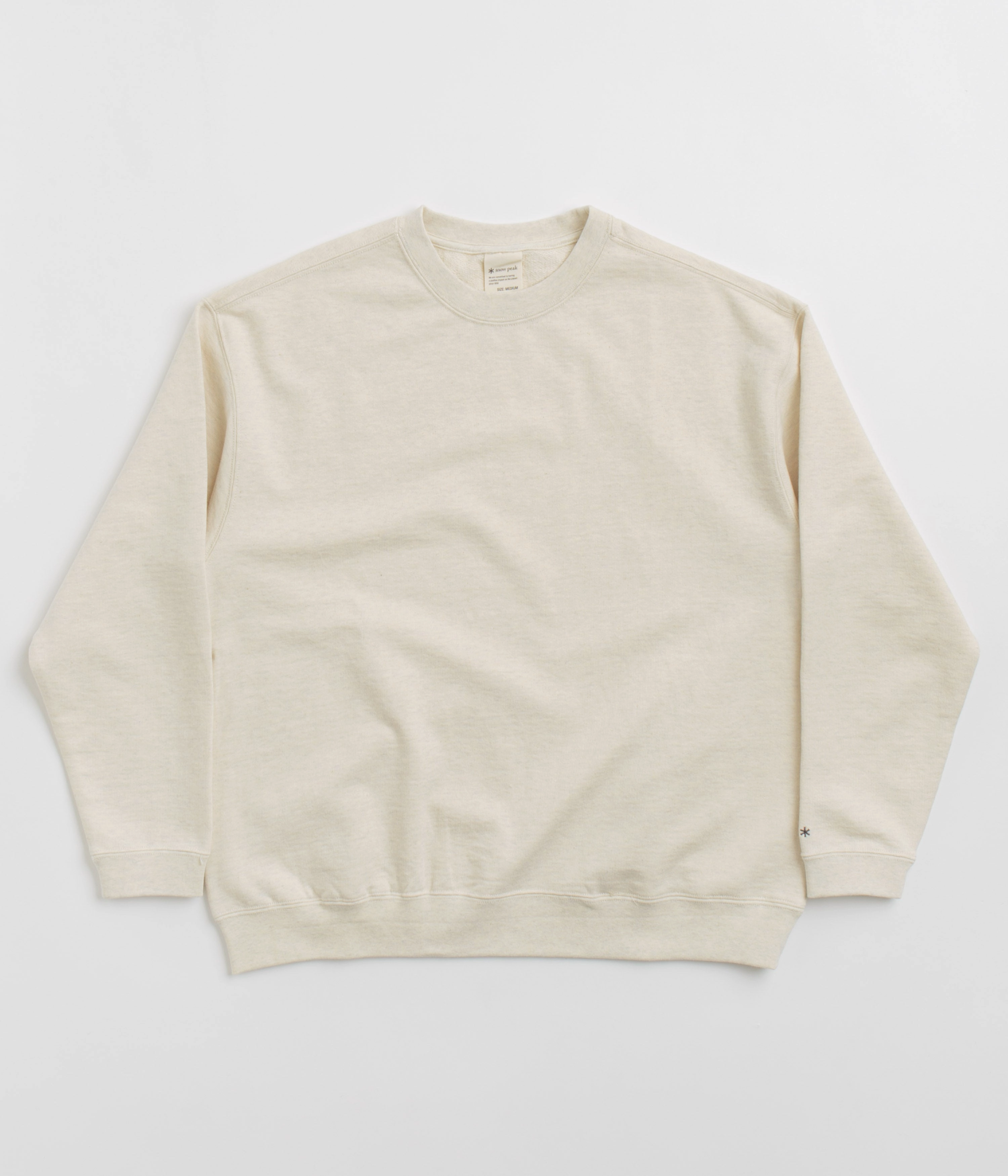 Snow Peak Recycled Cotton Crewneck Sweatshirt - Oatmeal Chill Layer Fresh Relaxed