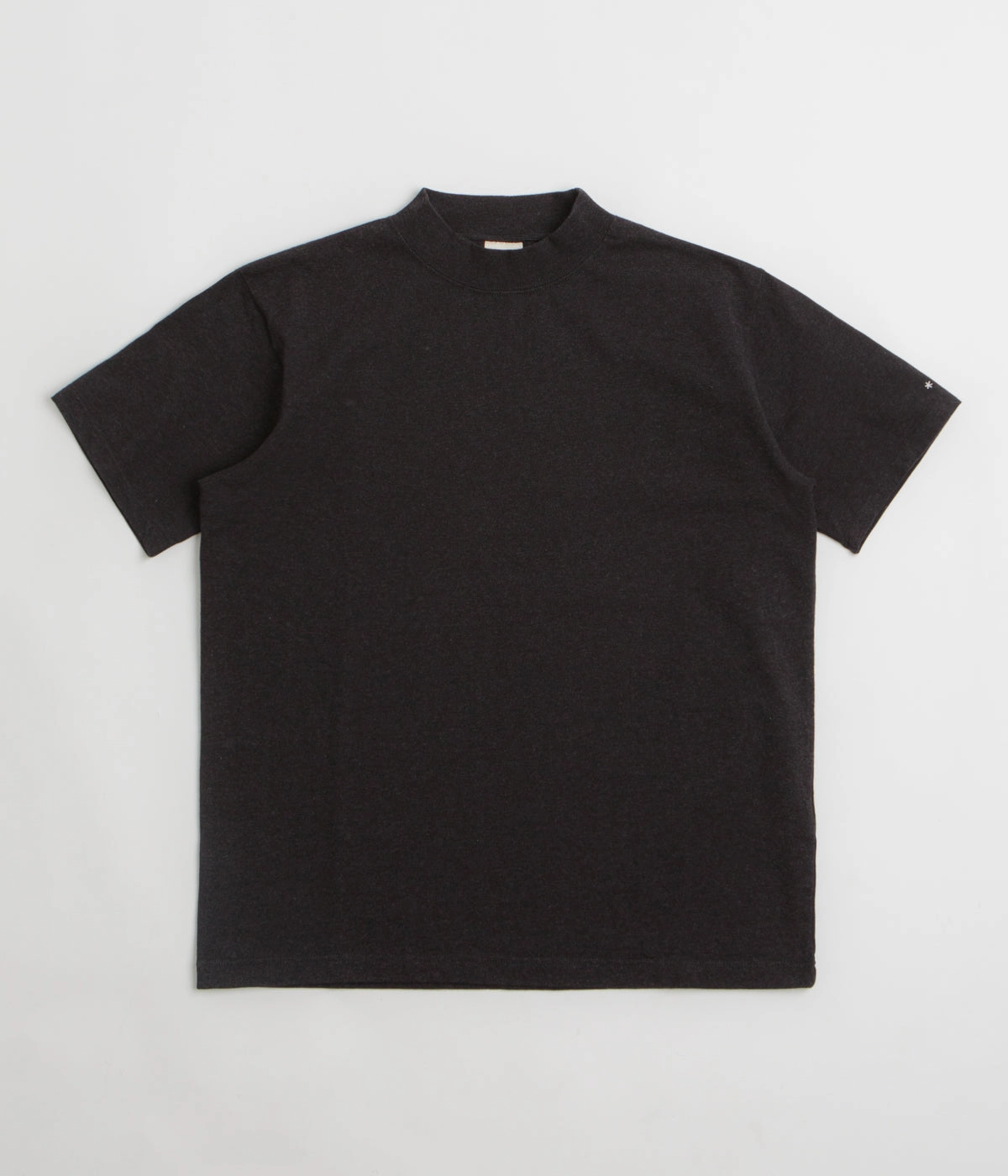 Snow Peak Recycled Cotton Heavy Mockneck T-Shirt - Black Urban Style Trend Everyday Outfit