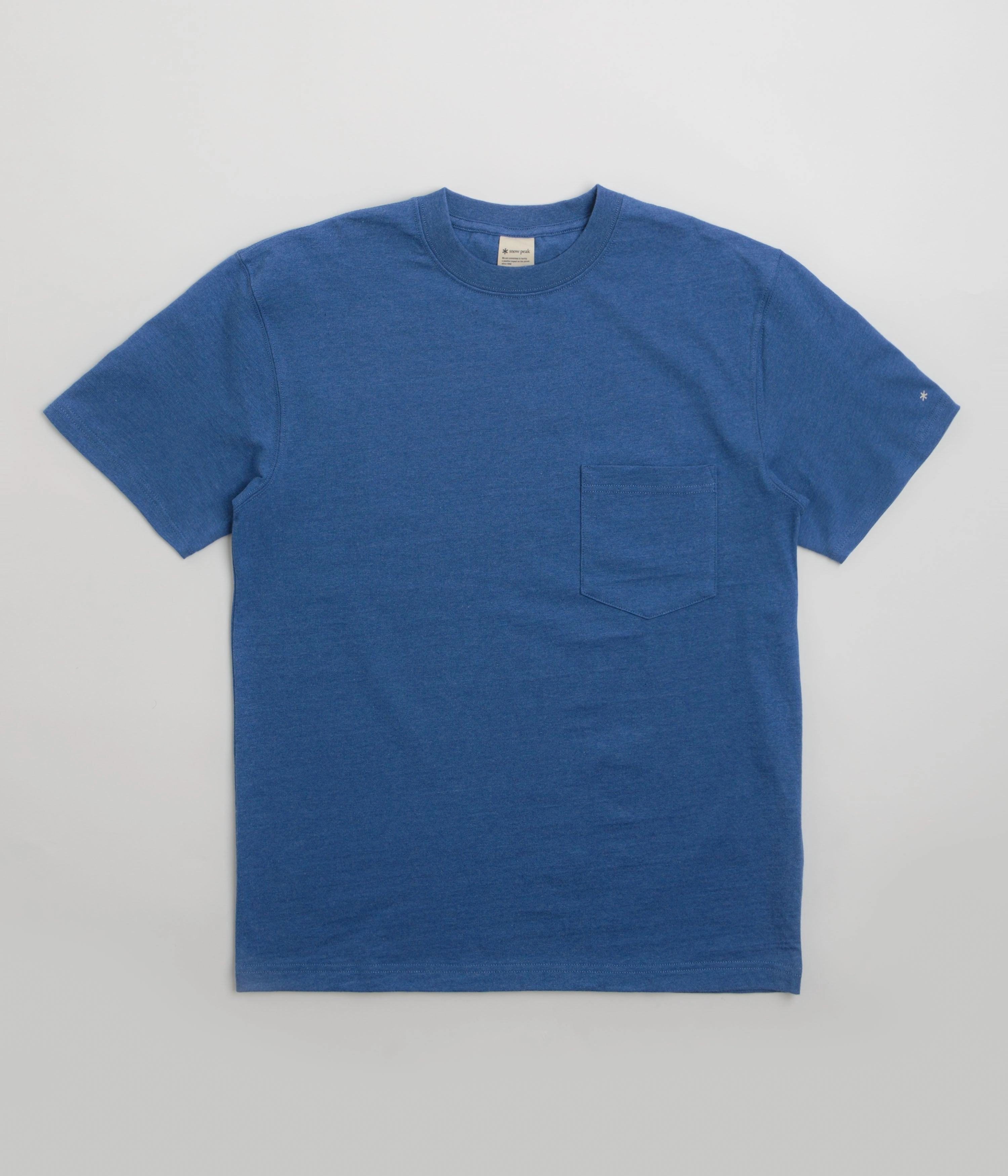 Snow Peak Recycled Cotton T-Shirt - Blue comfortable top Recycled Polyester