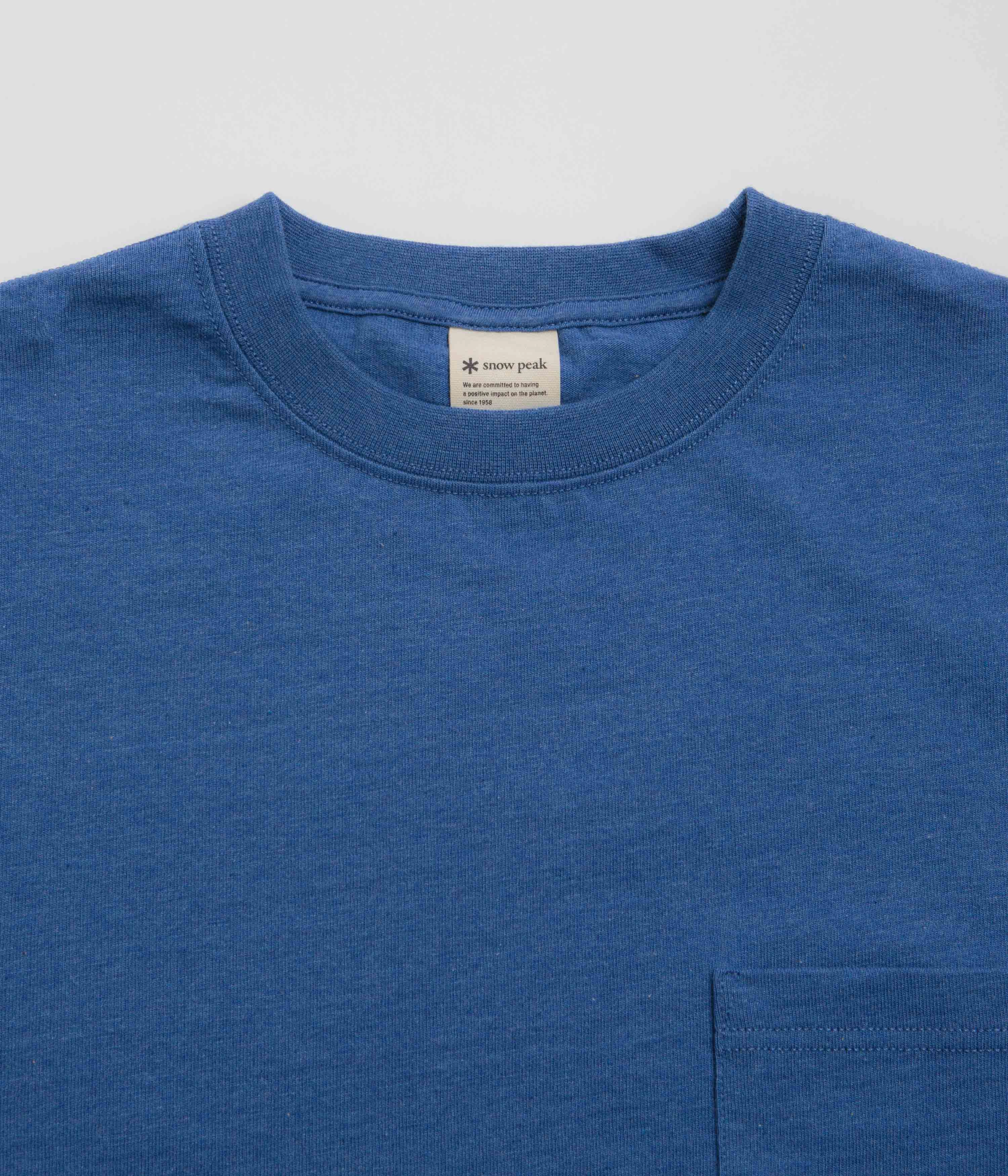 Easy-to-Style Top Versatile Comfort Wear Snow Peak Recycled Cotton T-Shirt - Blue