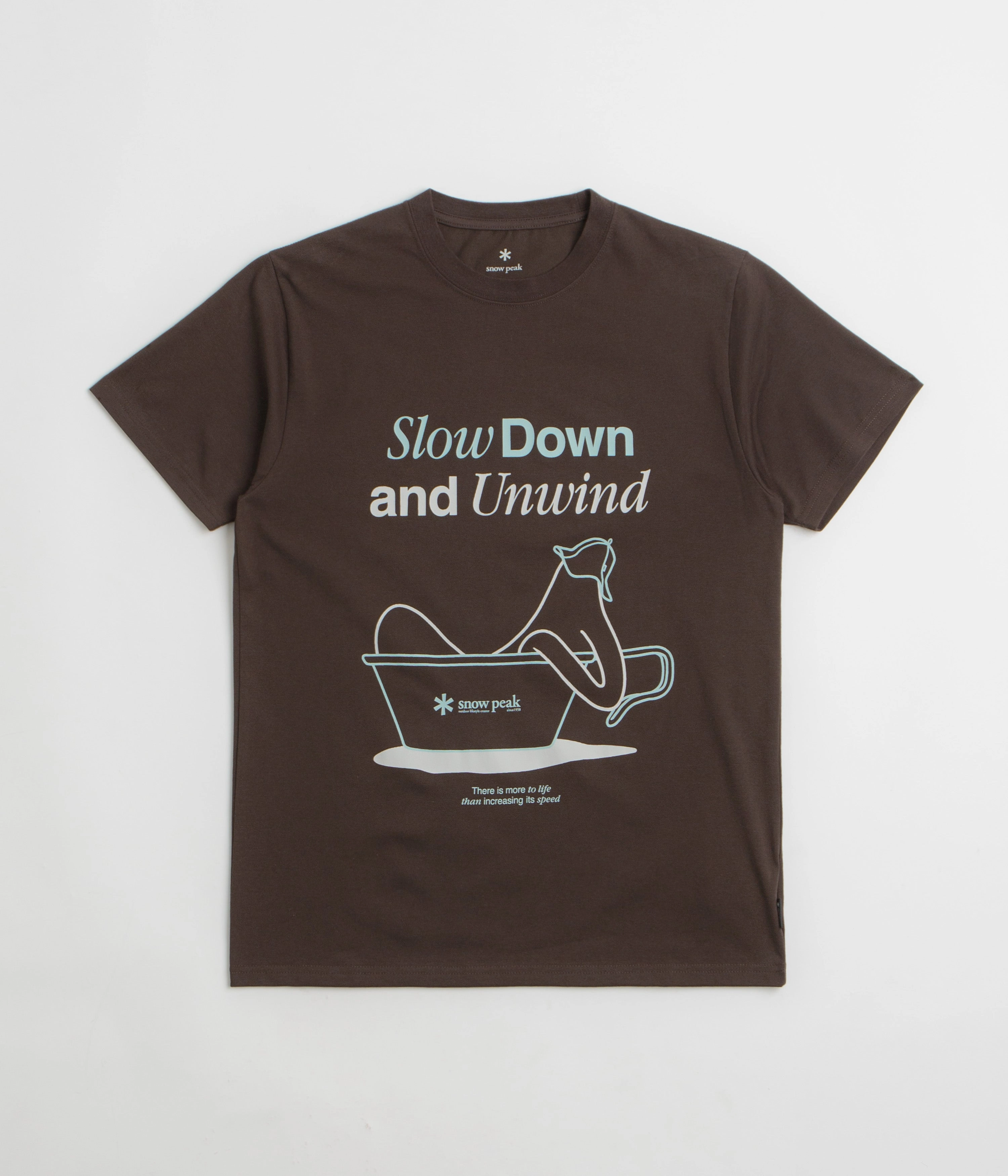 Functional Wear Long Sleeve Snow Peak Relaxation T-Shirt - Dark Brown