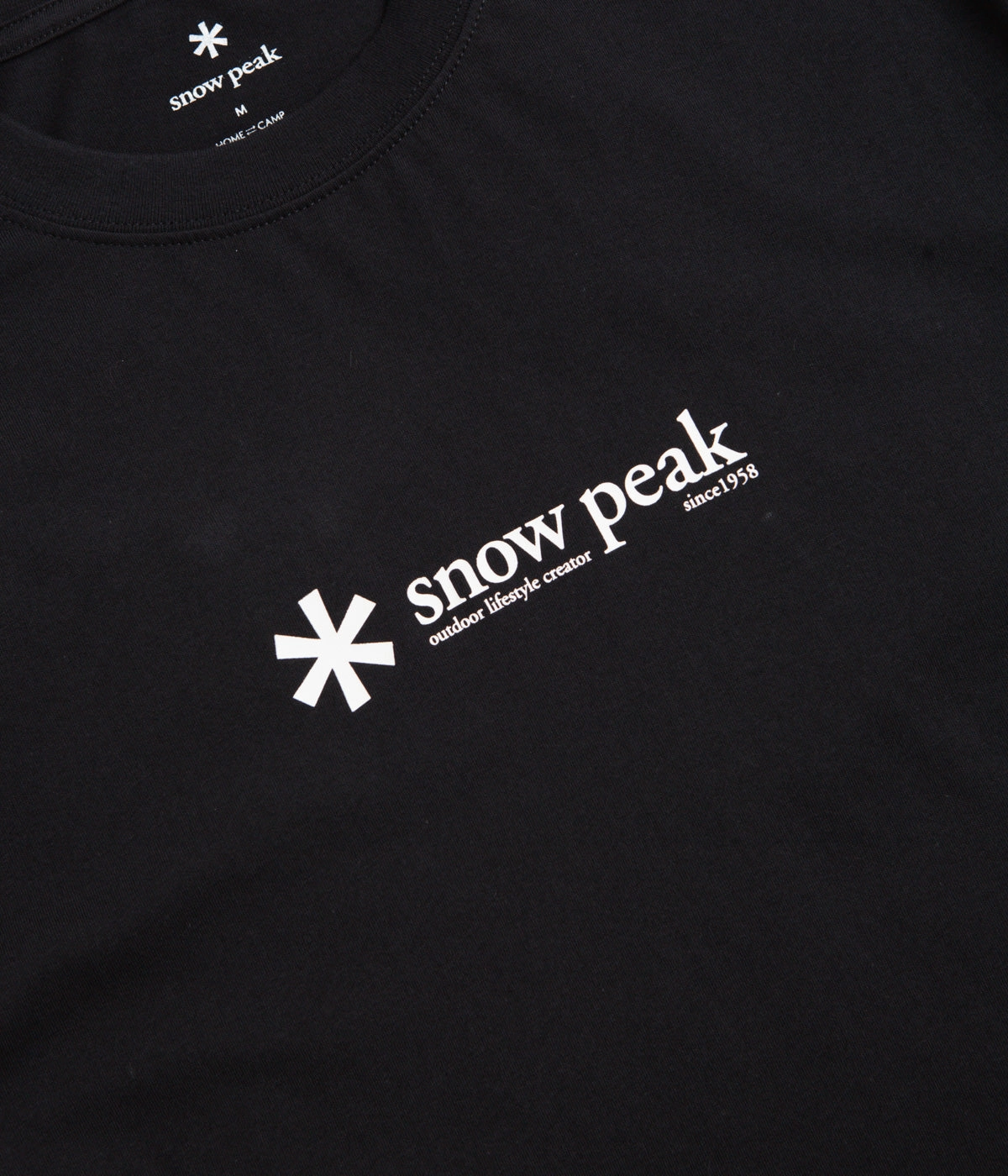 Snow Peak Soft Cotton Logo T-Shirt - Black Casual Fit Lightweight Shirt