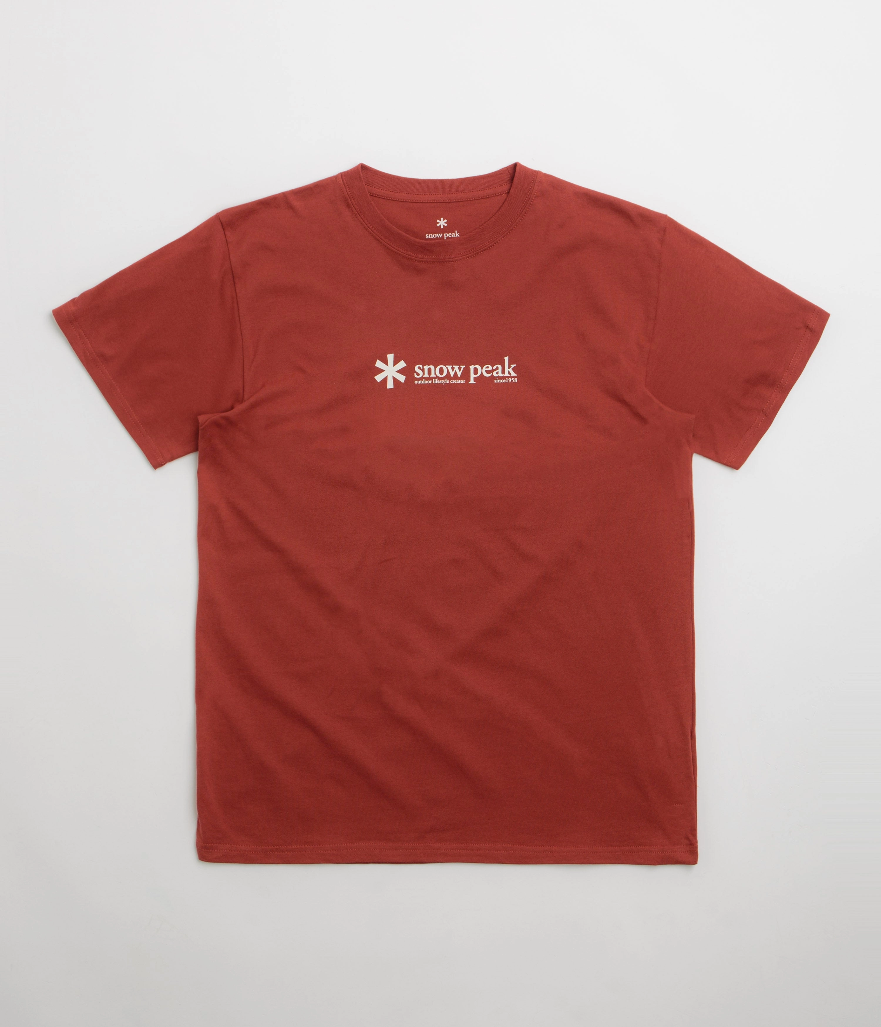 Snow Peak Soft Cotton Logo T-Shirt - Red Relaxed Wear