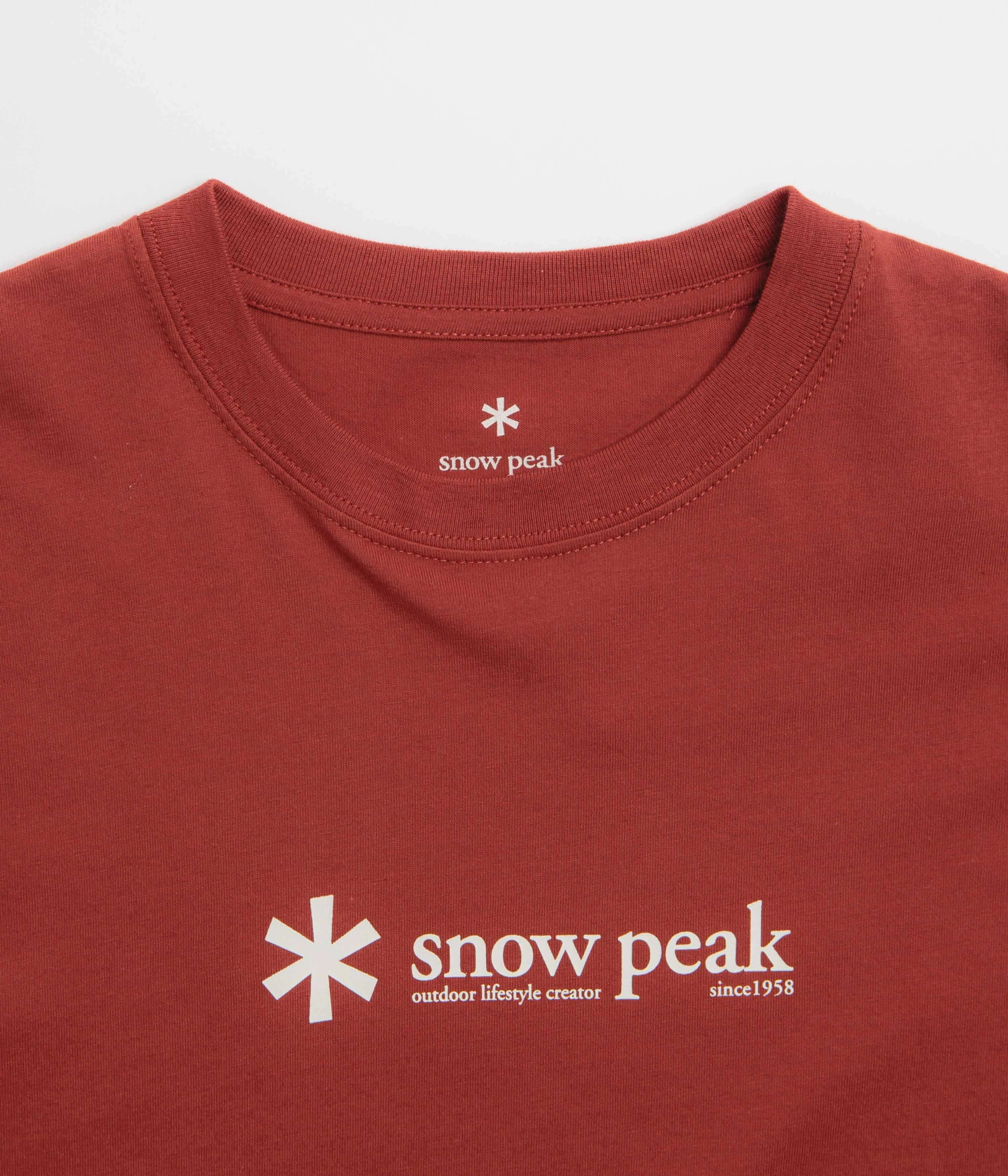 Buttery Soft Fabric Streetwear Style Snow Peak Soft Cotton Logo T-Shirt - Red
