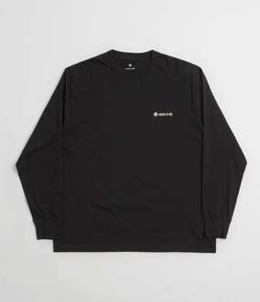 Snow Peak Soft Cotton Relaxed Logo Long Sleeve T-Shirt - Black AntiStaticFinish