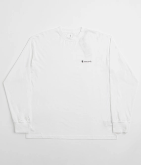 Essential Style Wear Snow Peak Soft Cotton Relaxed Logo Long Sleeve T-Shirt - Off White