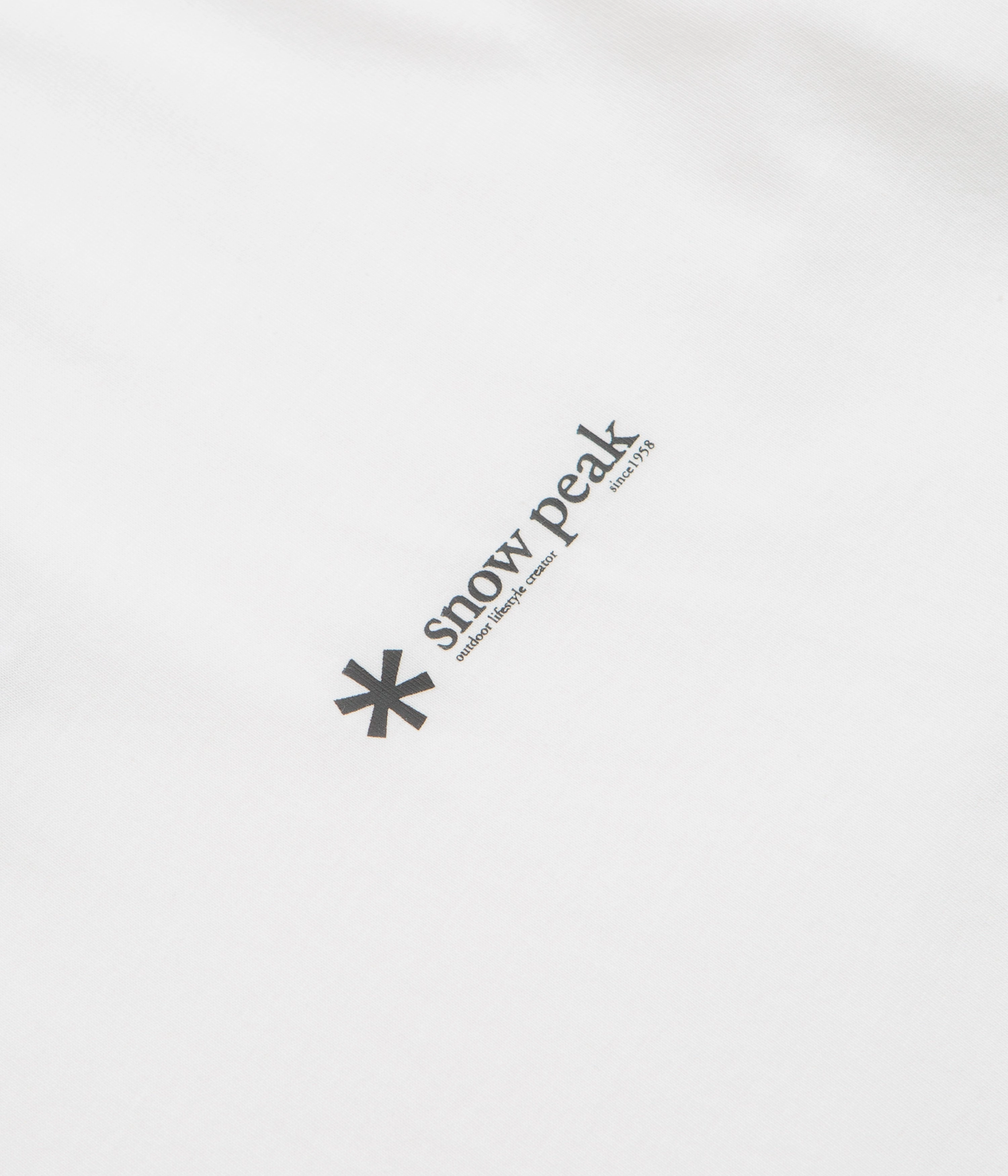 Smart Comfort TaglessCollar Snow Peak Soft Cotton Relaxed Logo Long Sleeve T-Shirt - Off White