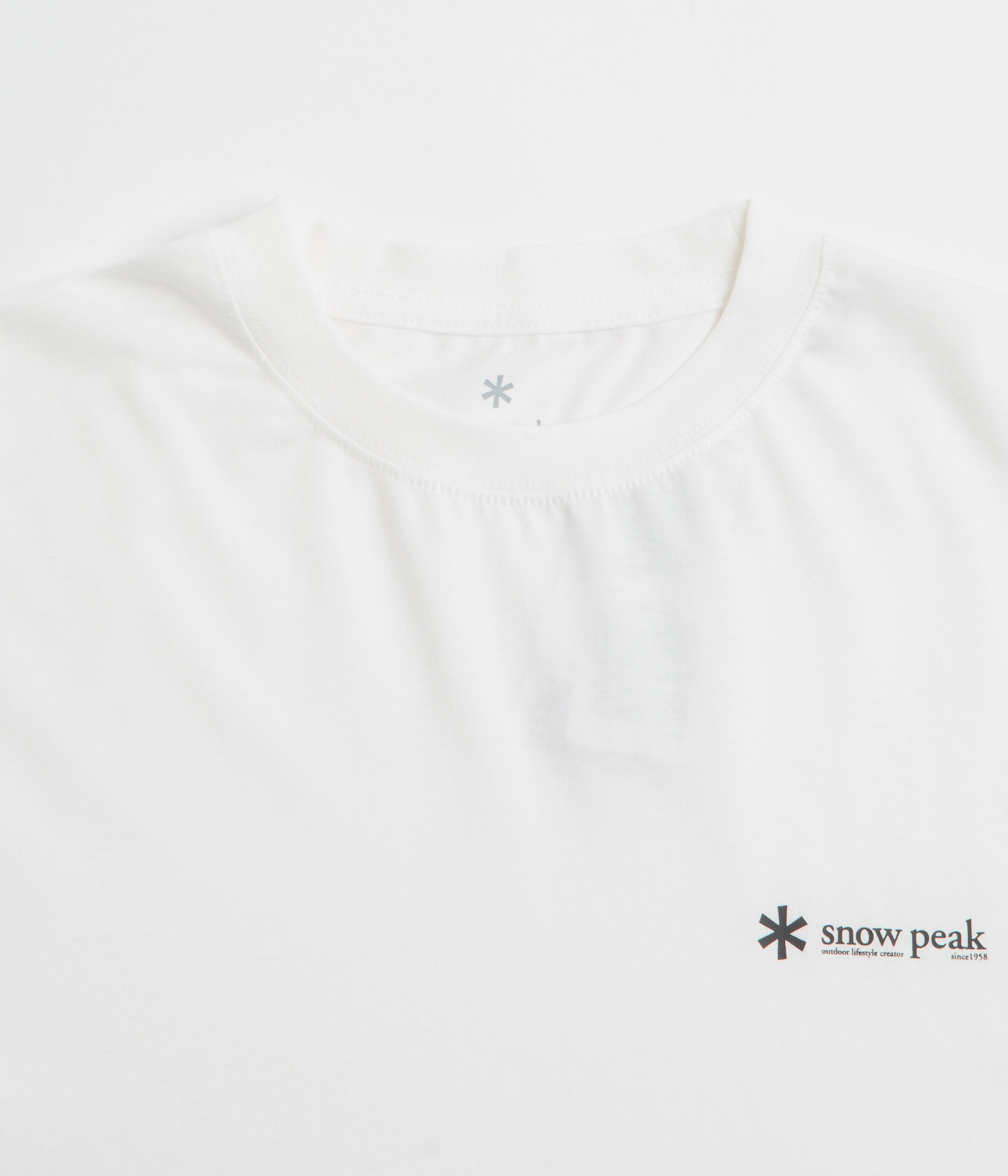 Snow Peak Soft Cotton Relaxed Logo Long Sleeve T-Shirt - Off White Elderly clothing Casual Chic Wear