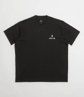 Snow Peak Soft Cotton Relaxed Logo T-Shirt - Black City Fashion Look Tear Resistant