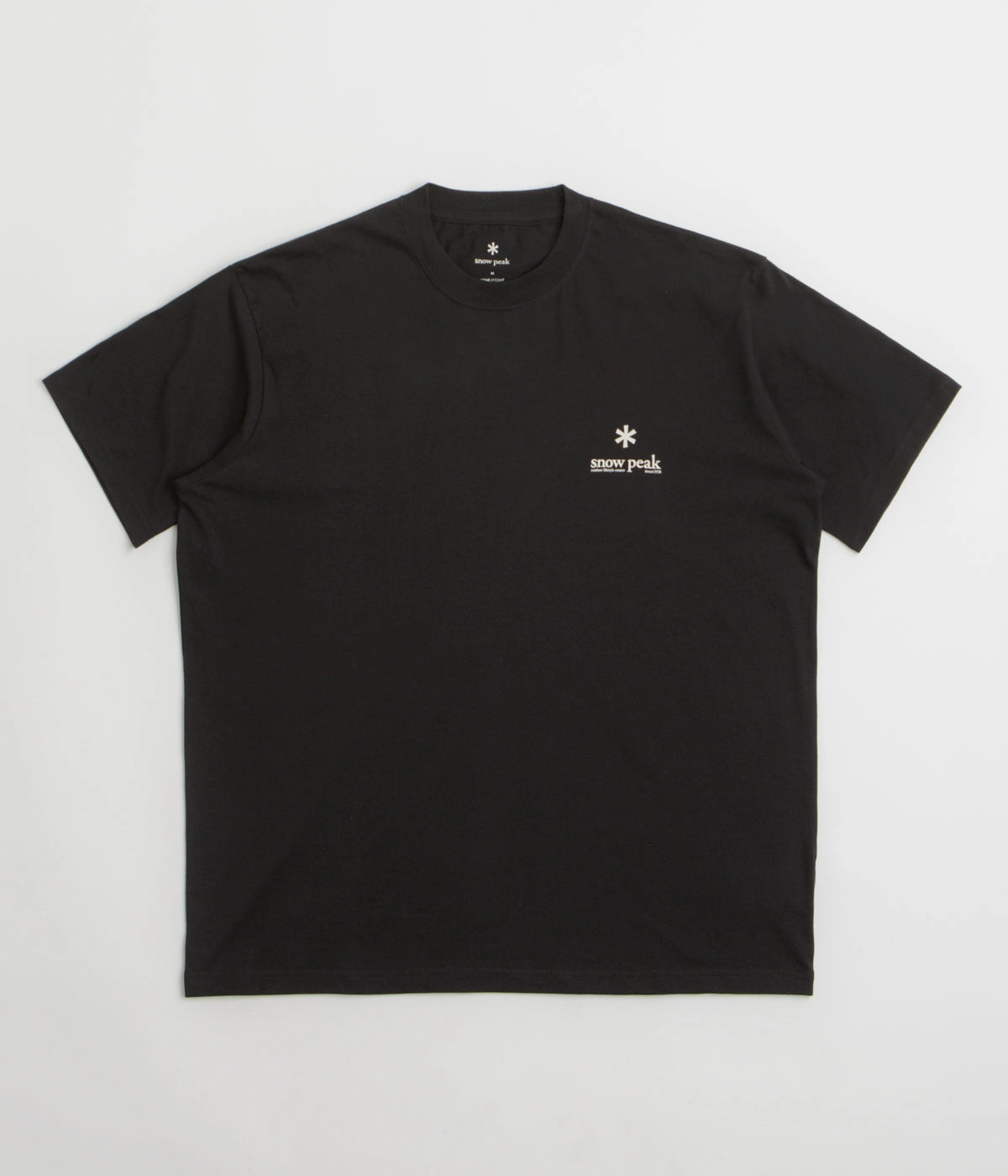 Snow Peak Soft Cotton Relaxed Logo T-Shirt - Black City Fashion Look Tear Resistant